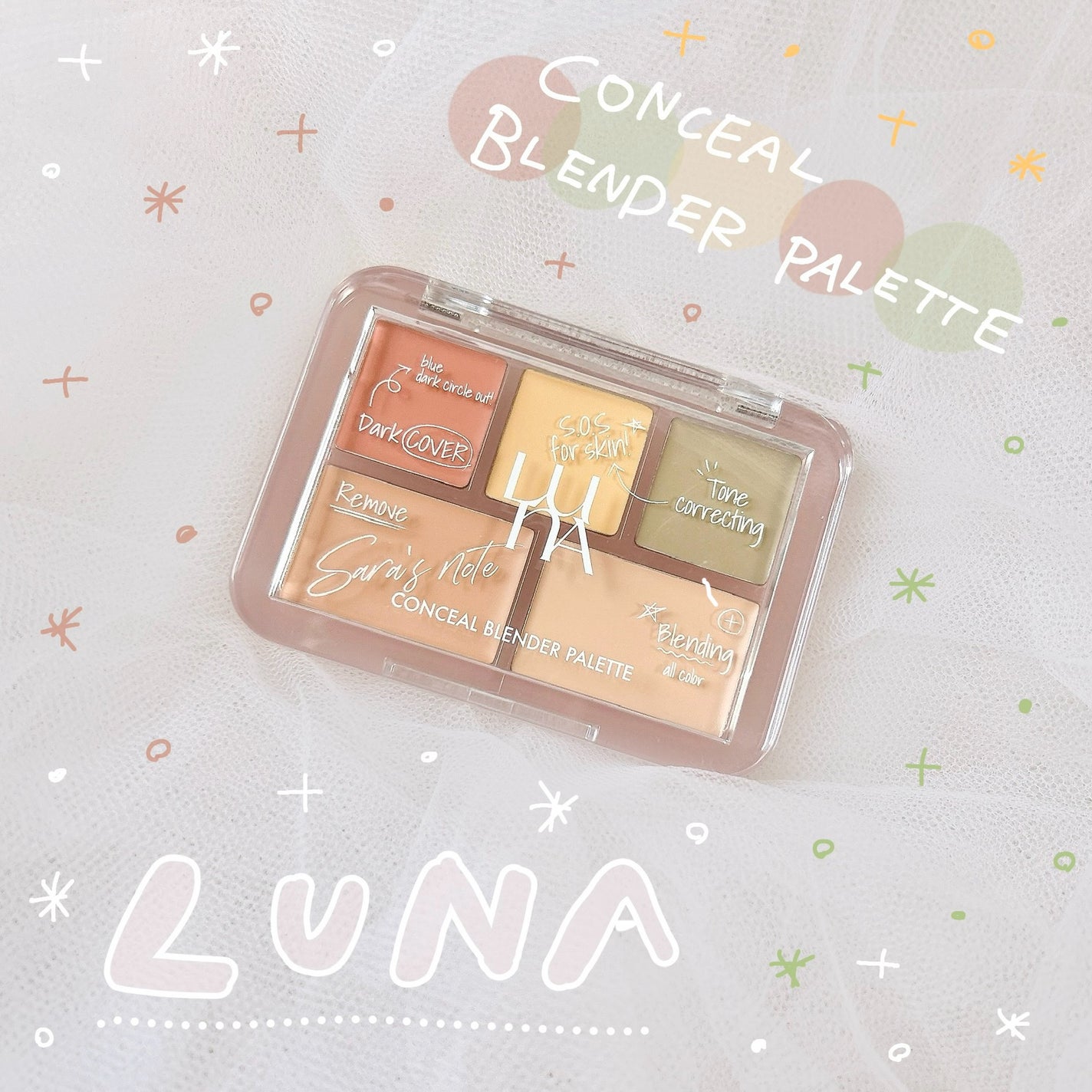 コンシールブレンダーパレット/LUNA/パレットコンシーラーを使ったクチコミ(1枚目)