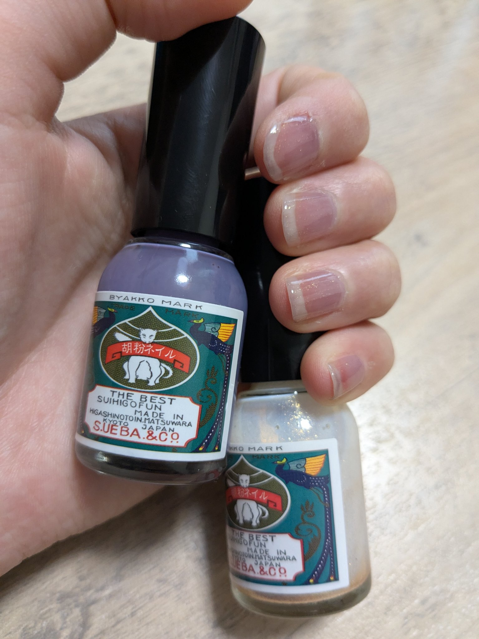 上羽絵惣 胡粉ネイルのクチコミ「ネイルメモ✍
胡粉ネイルの二人静（ふたりしずか）を
購入💰

上羽絵惣でクリスマスキャンペーン.....」（1枚目）