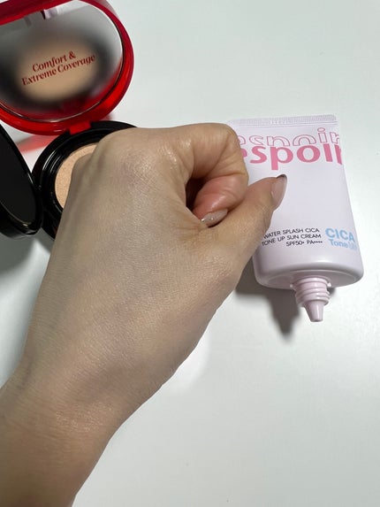 ウォータースプラッシュシカトーンアップクリーム/espoir/化粧下地を使ったクチコミ(4枚目)