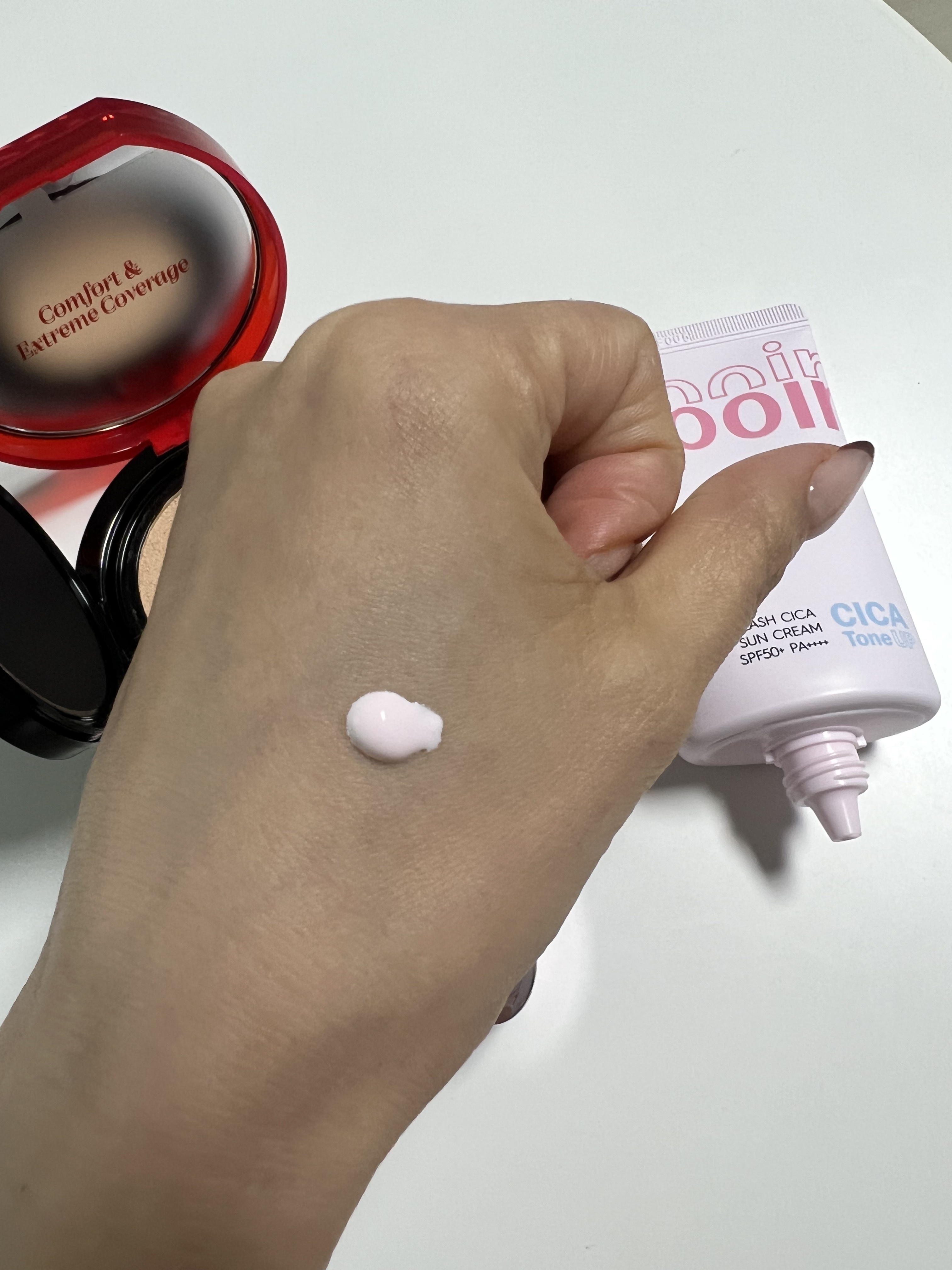 ウォータースプラッシュシカトーンアップクリーム/espoir/化粧下地を使ったクチコミ（3枚目）