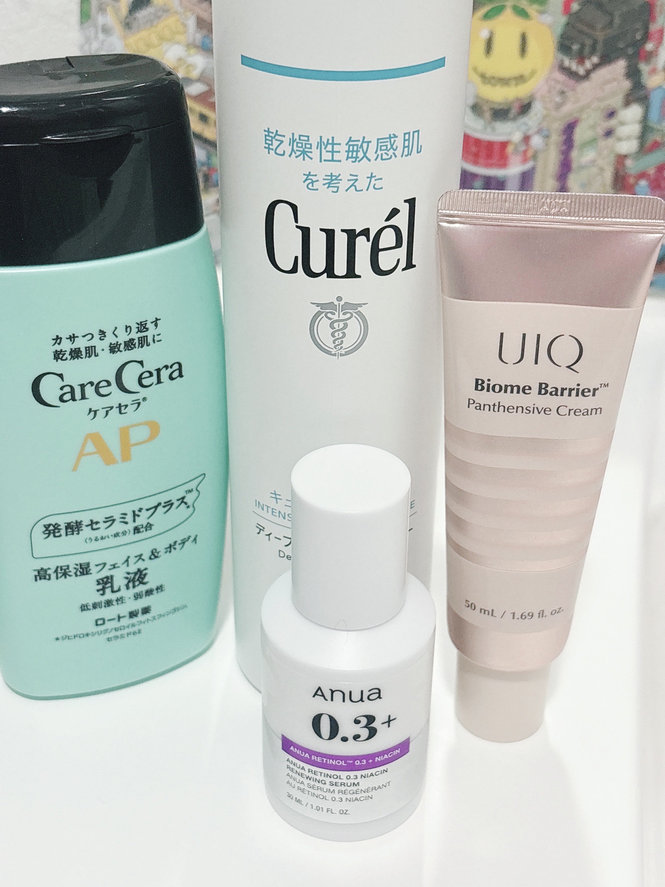 ナイトスキンケア🌙

今日はアヌアのレチノール💜

ケアセラは首と身体に使用

キュレル
ディープモイスチャースプレー
Anua
レチノール0.3 ナイアシンリニューイングセラム
UIQ
バイオームバリアパンテンシブクリーム
ケアセラ 