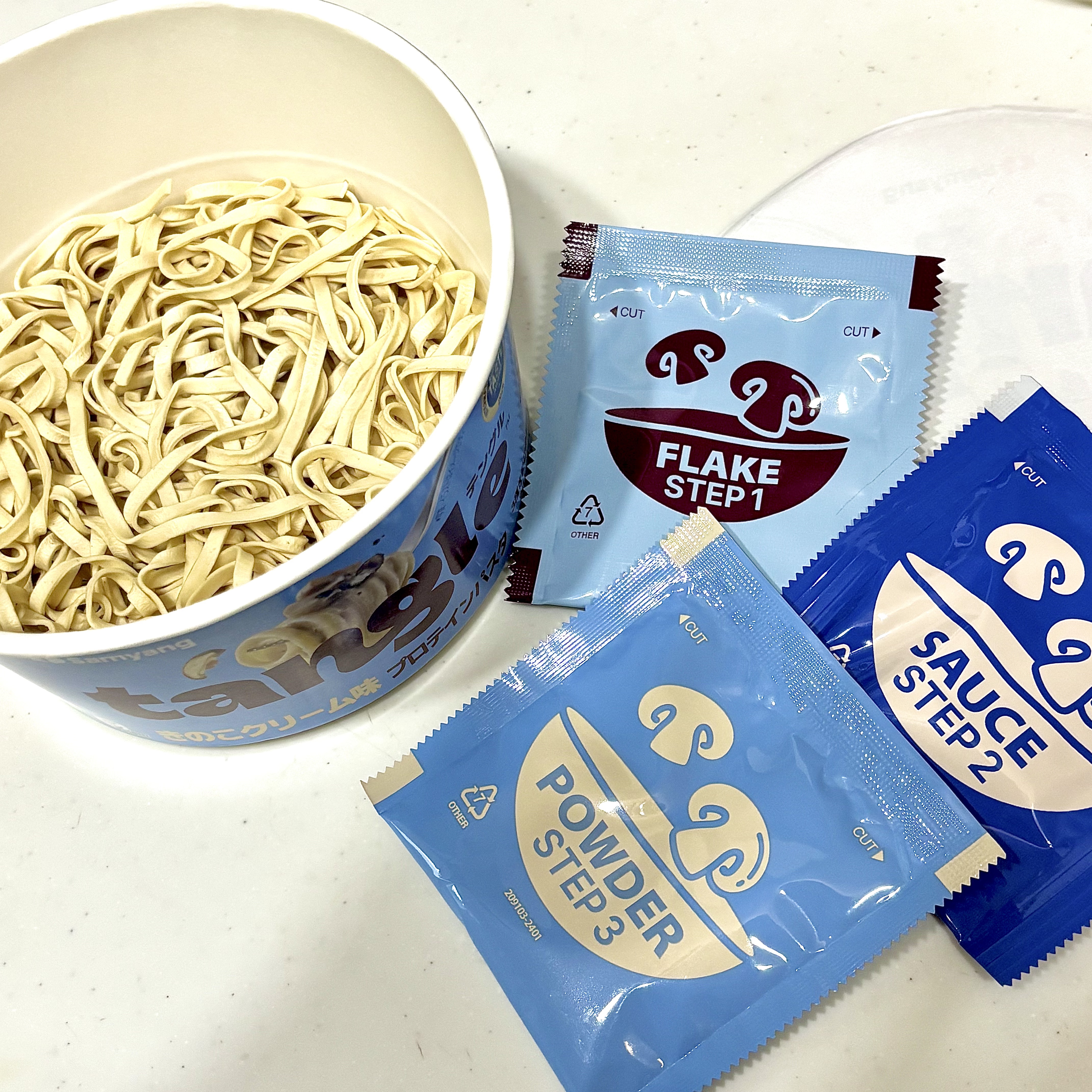 テングル きのこクリーム味 プロテインパスタ/tangle/その他食品を使ったクチコミ（2枚目）