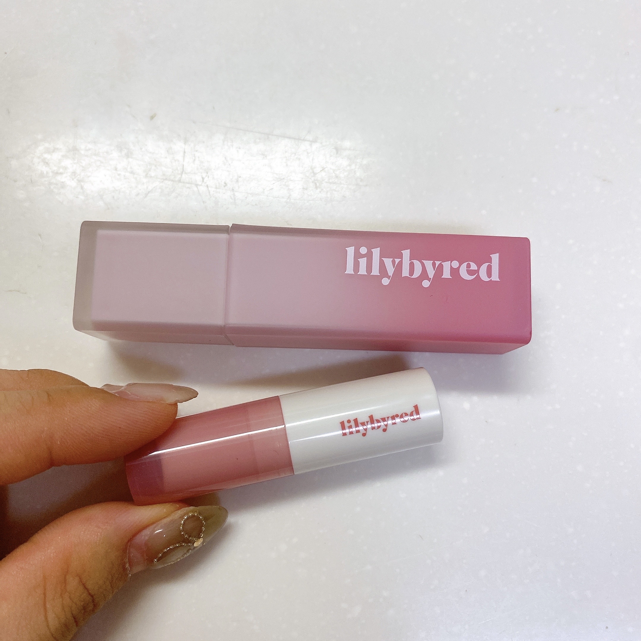 スウィート ライアー ミルキー ティント 05 ハニーグレープフルーツクレープ(Honey Grapefruit Crepe)/lilybyred/口紅を使ったクチコミ（2枚目）