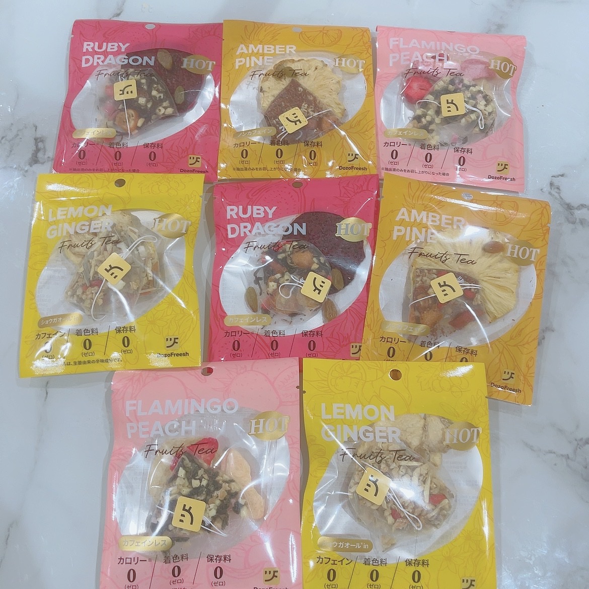 \ 寒い季節にピッタリ！温まるホットフルーツティー🥭 /

DozoFreesh
ホットフルーツティー8袋セット/1904円

ココアや紅茶、ハーブティーも美味しいけど
寒い季節へのお供に、このDozoFreshのフルーツティーも美味しく