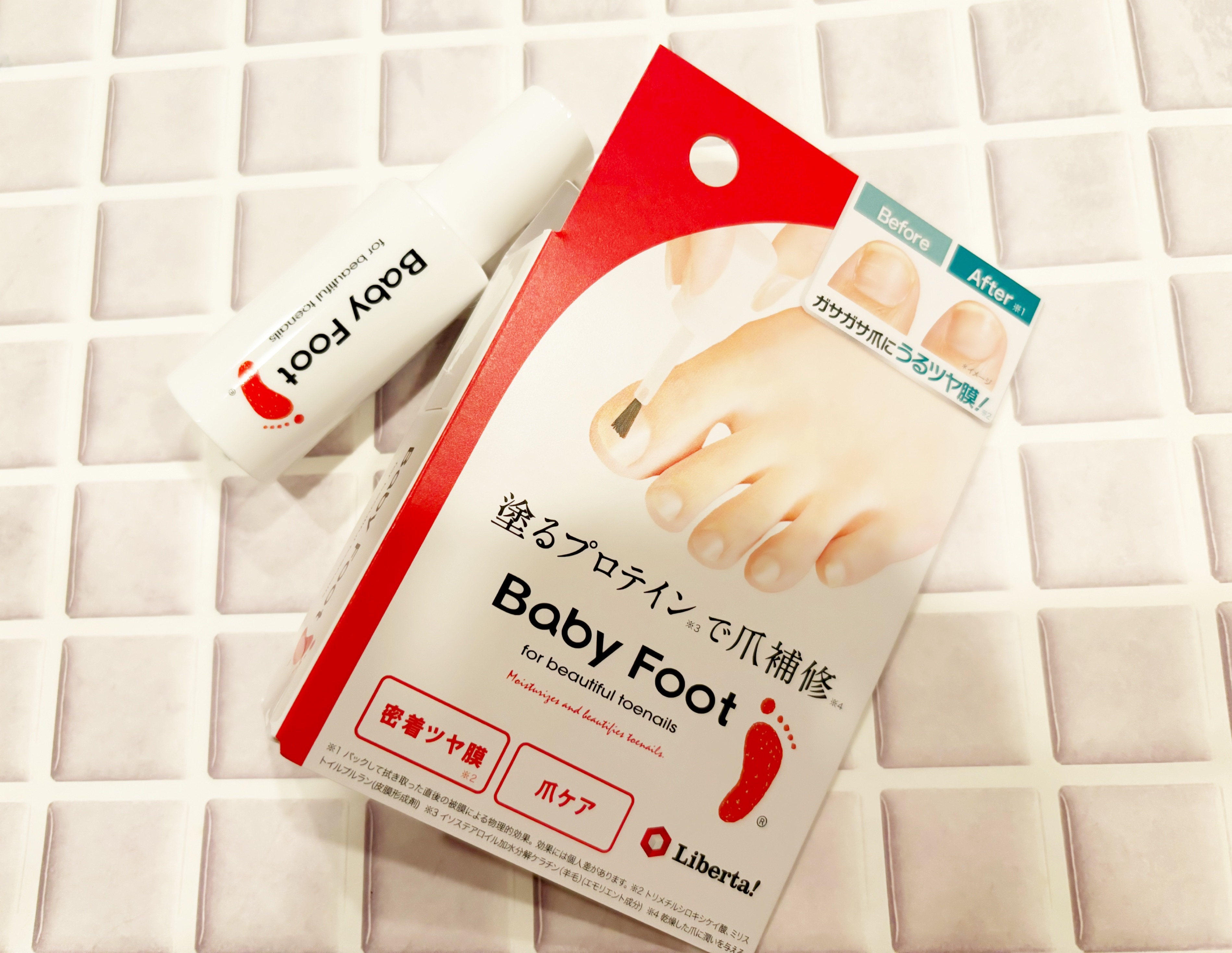 ベビーフット 足爪プロティンパック/ベビーフット/レッグ・フットケアを使ったクチコミ（1枚目）