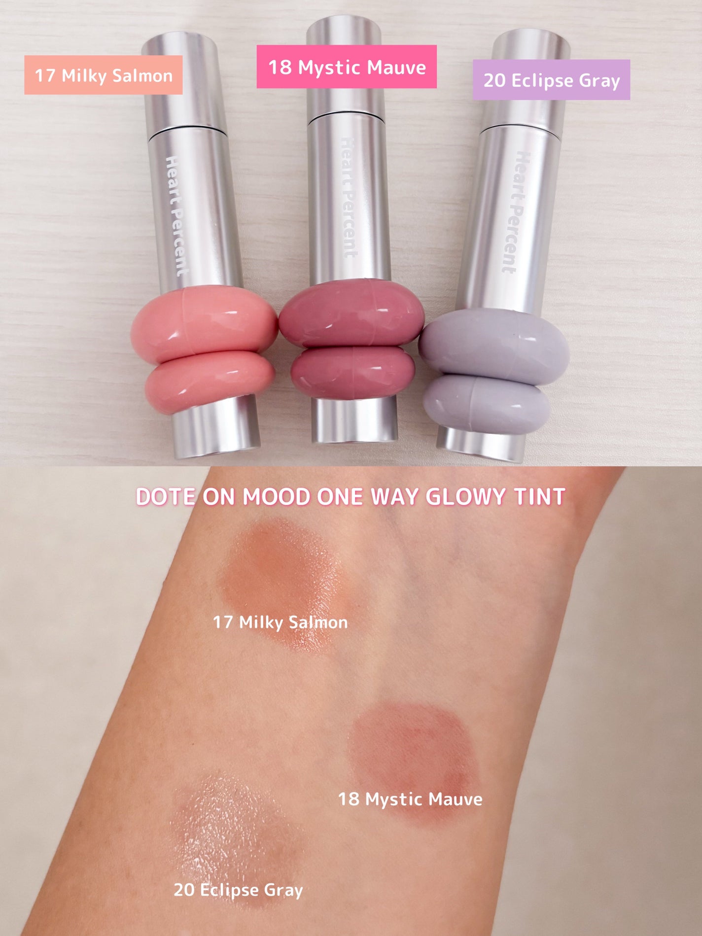 ドットオンムードワンウェイグロイティント/Heart Percent/リップティントを使ったクチコミ(2枚目)