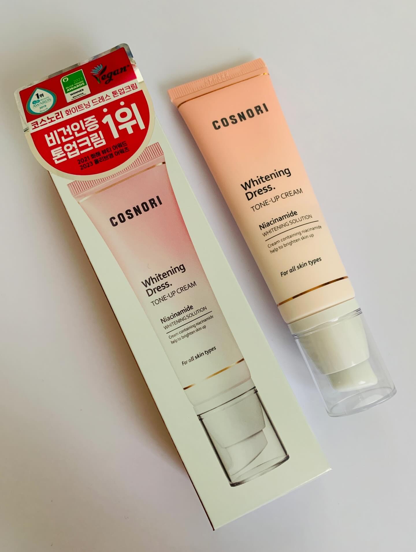 ホワイトニングドレストーンアップクリーム/COSNORI/化粧下地を使ったクチコミ（2枚目）