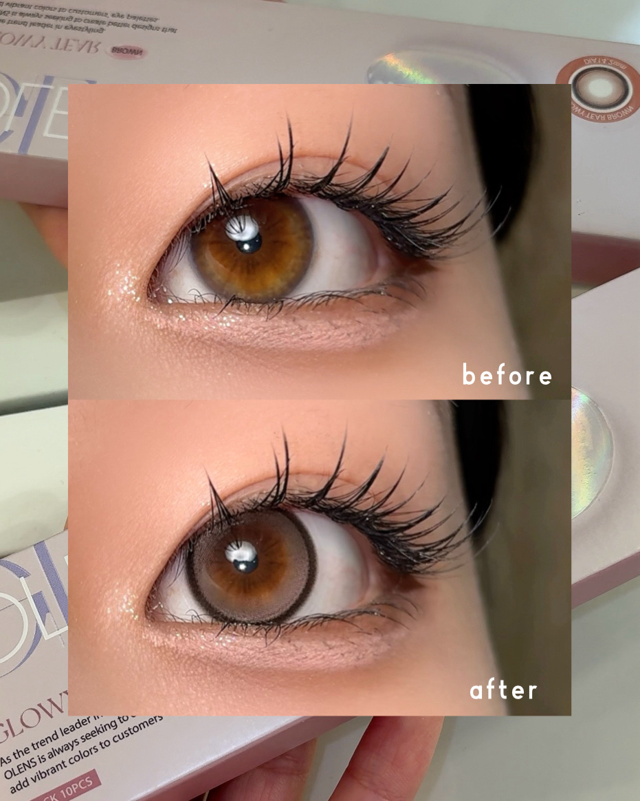 Glowy Tear 1day ブラウン/OLENS/ワンデー（１DAY）カラコンを使ったクチコミ（3枚目）