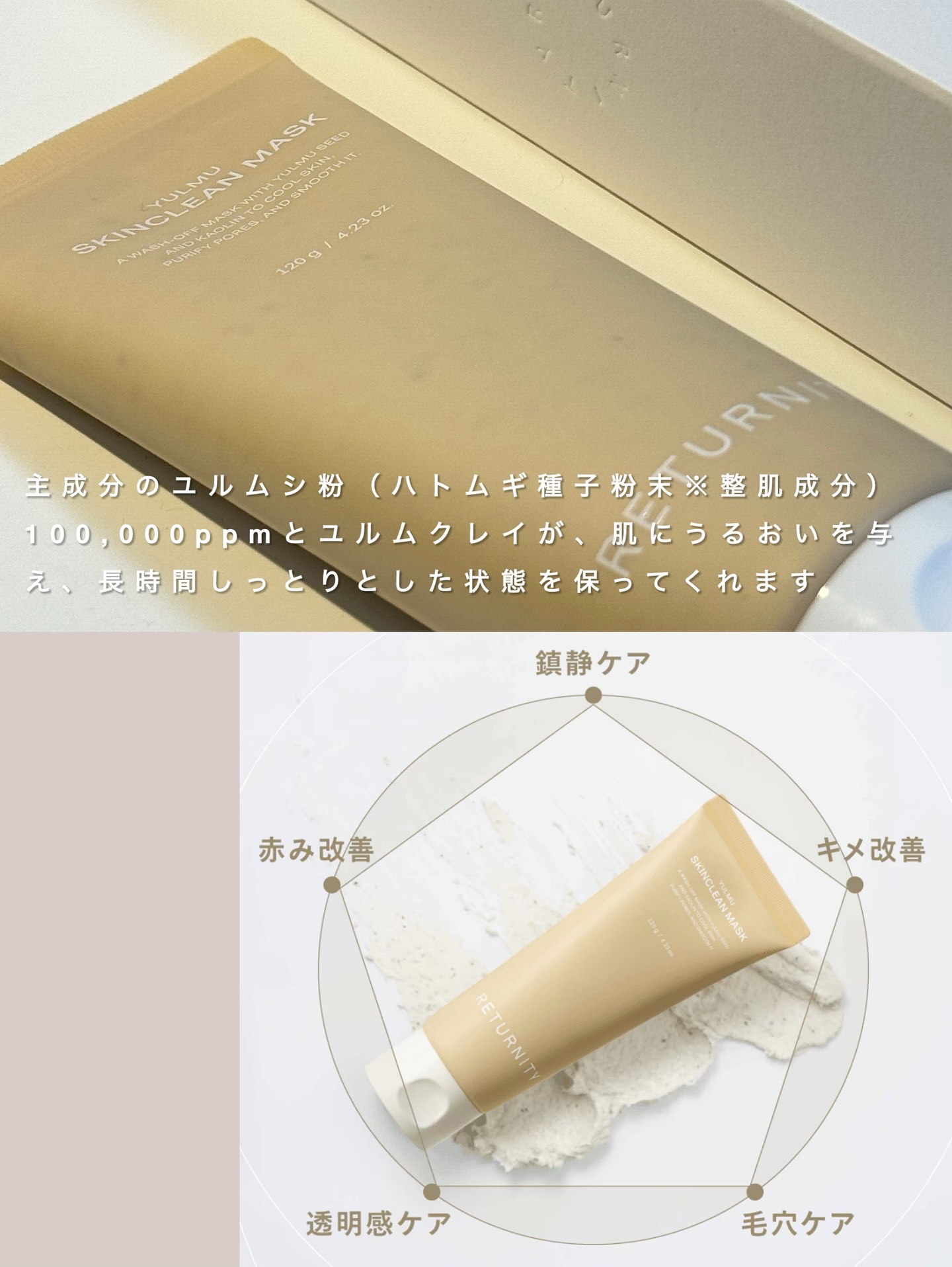 ユルムスキンクリーンパック/RETURNITY/洗い流すパック・マスクを使ったクチコミ（2枚目）