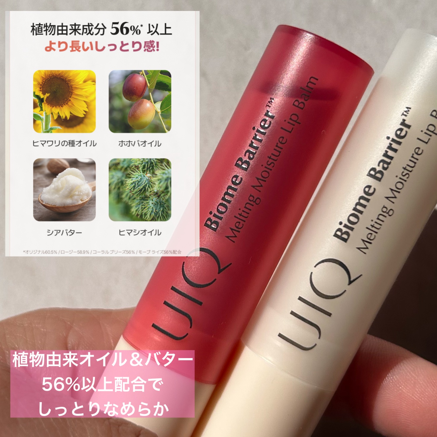 バイオームバリアメルティングモイスチャーリップバーム/UIQ/リップバームを使ったクチコミ（2枚目）
