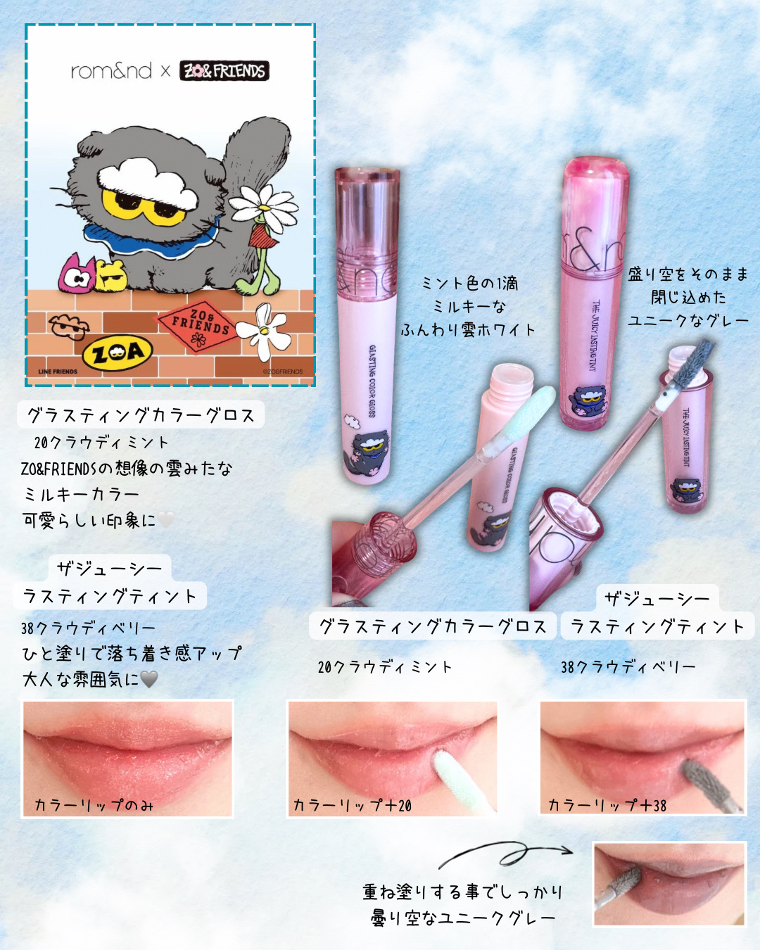 ザ ジューシーラスティングティント 38 クラウディベリー(ステッカー付き)/rom&nd/リップティントを使ったクチコミ（3枚目）