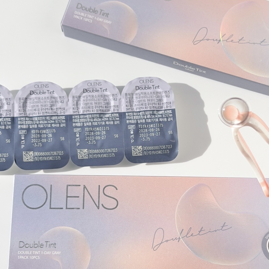 Double Tint 1day グレー/OLENS/カラーコンタクトレンズを使ったクチコミ（2枚目）