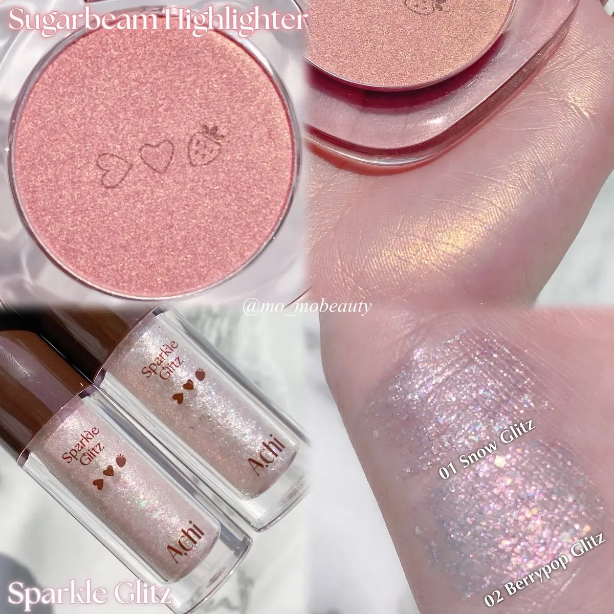 シュガービームハイライター/A.chi/パウダーハイライトを使ったクチコミ（2枚目）