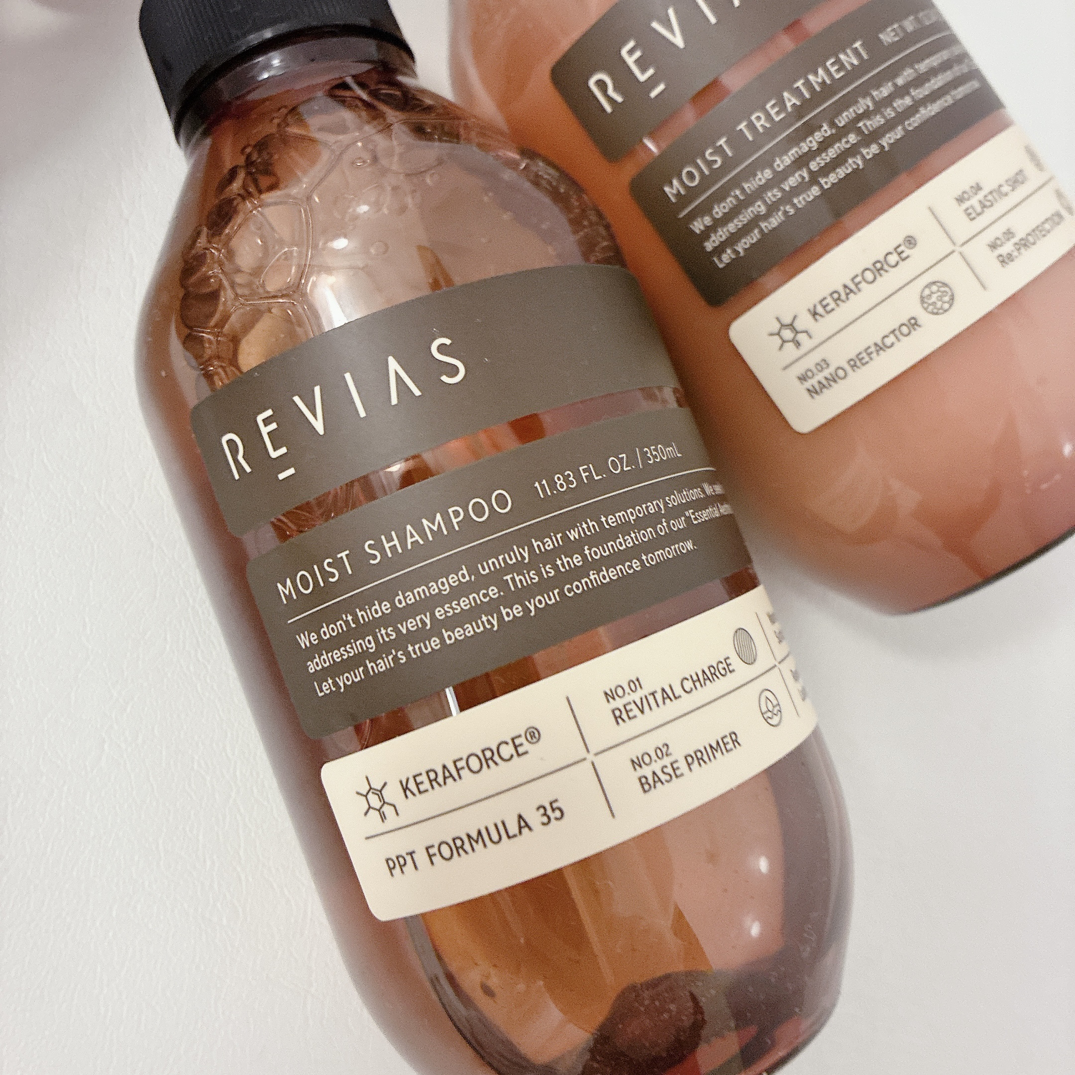 高配合リバイタルコンクPPT35 モイストシャンプー/高浸透ケラフォースRxセラム0.7 モイストトリートメント/REVIAS/市販シャンプーを使ったクチコミ（1枚目）