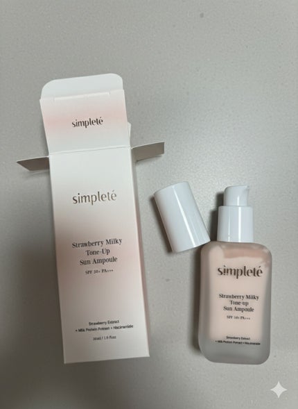 ストロベリー ミルキー トンアップ サン エッセンス/Sim;plain/化粧下地を使ったクチコミ(2枚目)