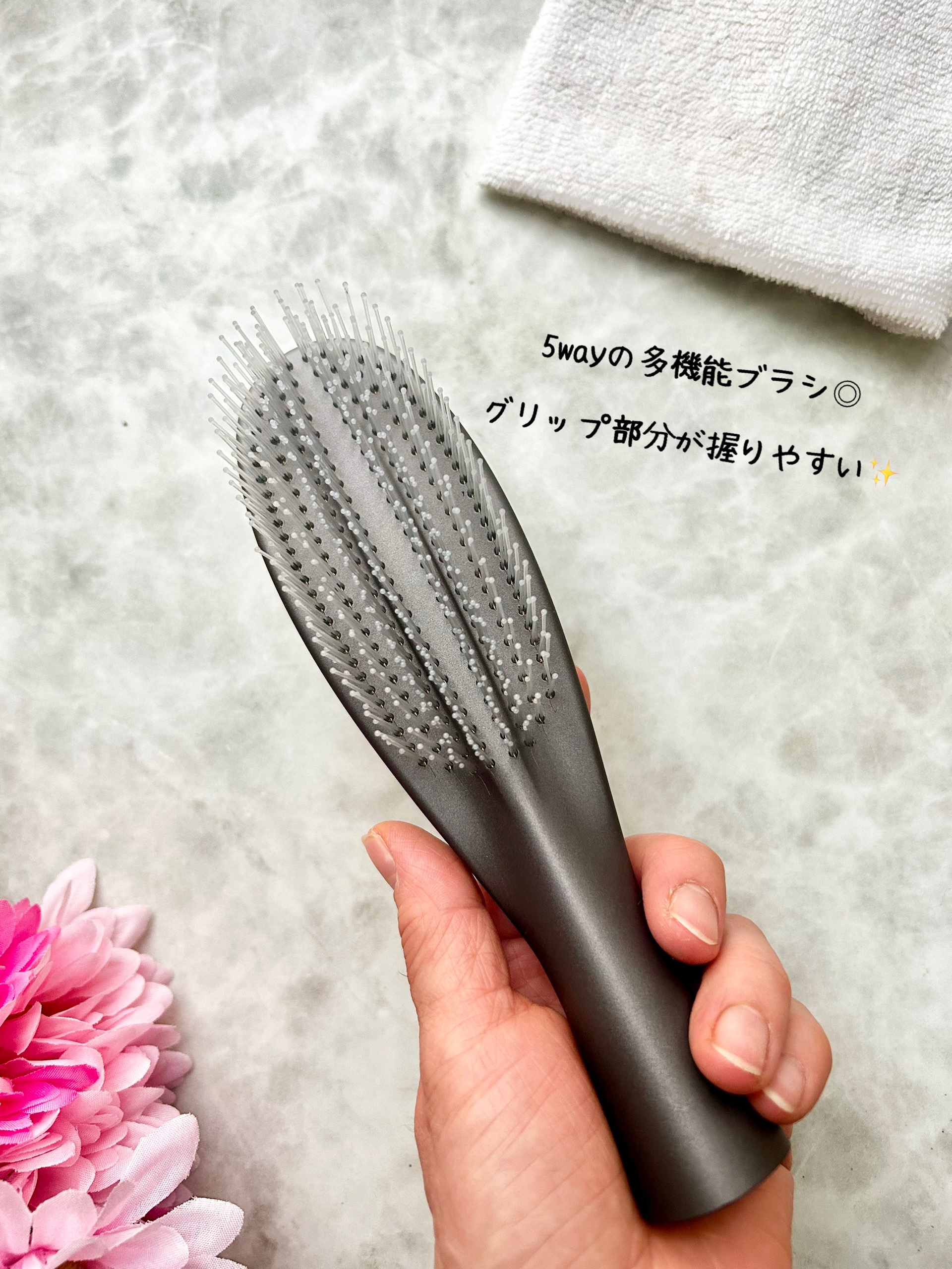 サロニア　スムースシャインマルチケアブラシ/SALONIA/ヘアブラシを使ったクチコミ（2枚目）