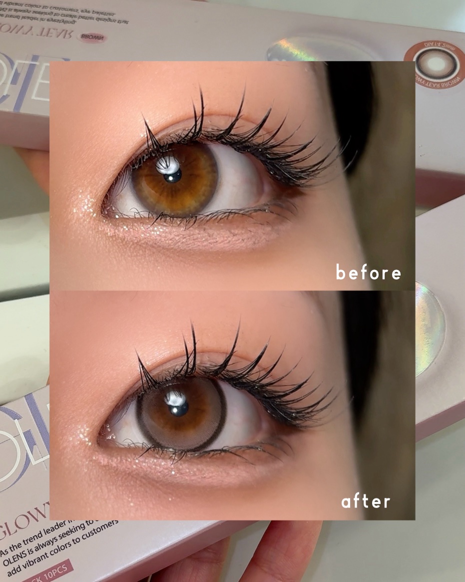 Glowy Tear 1day ブラウン/OLENS/ワンデー（１DAY）カラコンを使ったクチコミ（3枚目）