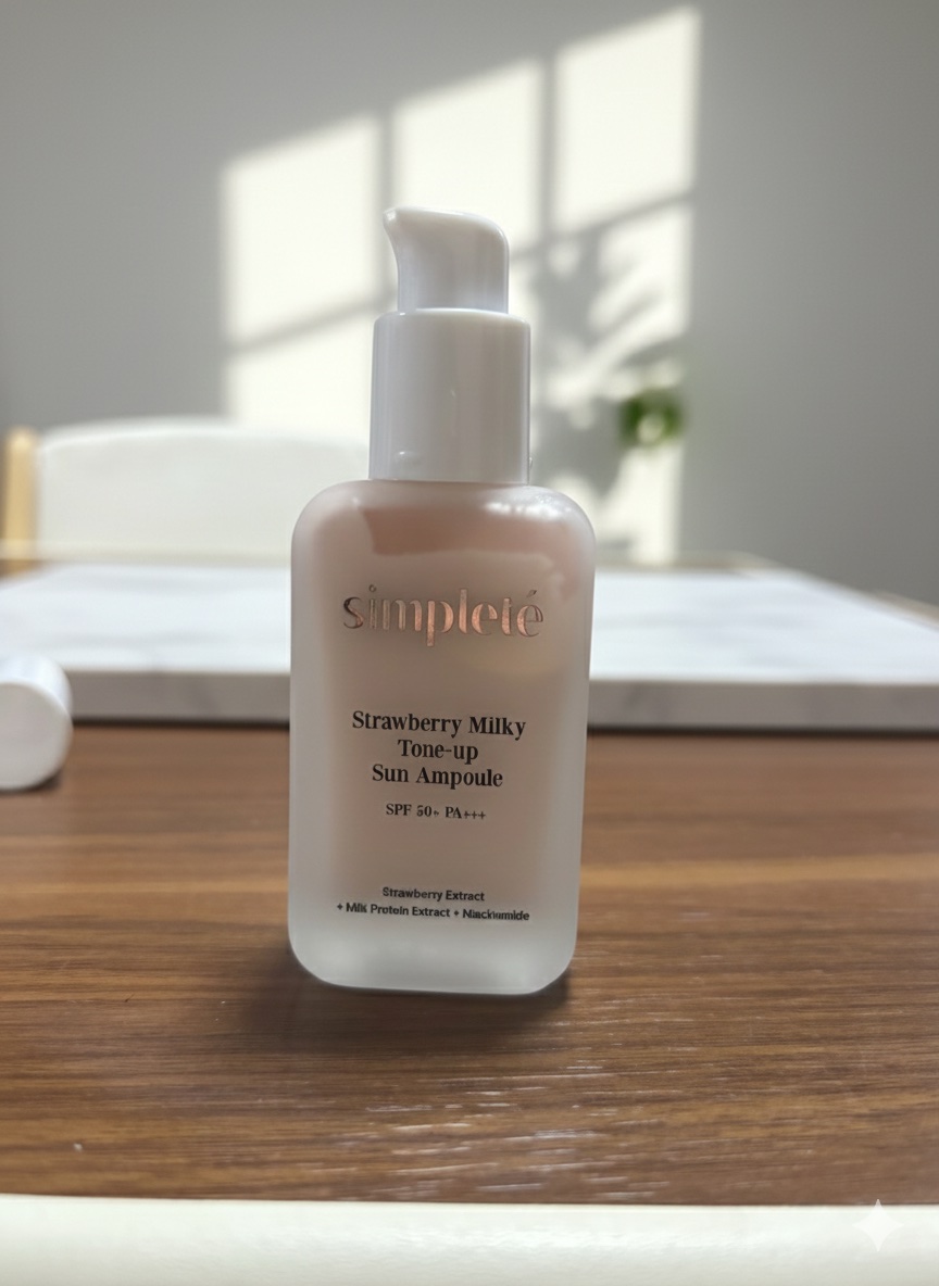 ストロベリー ミルキー トンアップ サン エッセンス/Sim;plain/化粧下地を使ったクチコミ（1枚目）