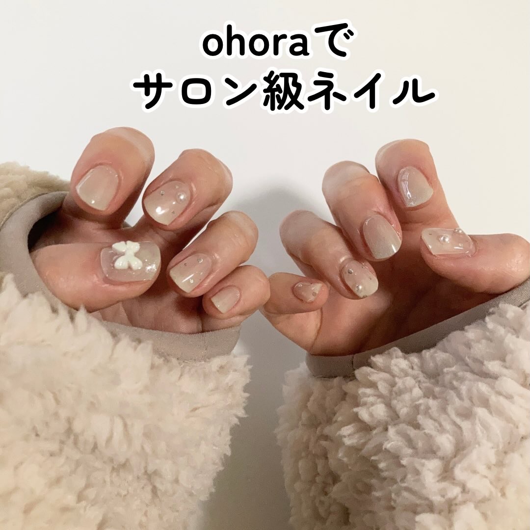 セミキュアジェルネイル（ハンド）/ohora/ネイルシールを使ったクチコミ（1枚目）