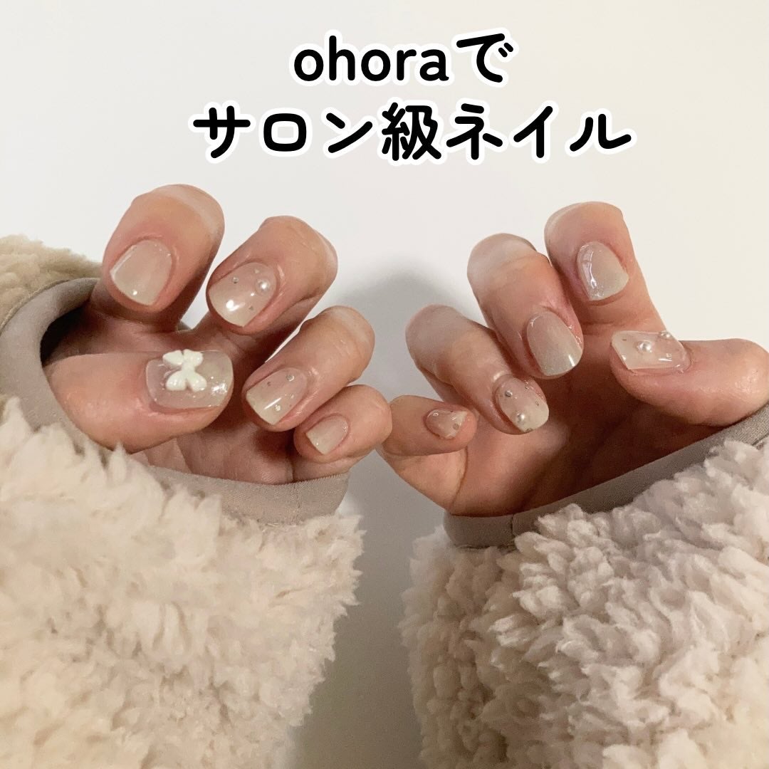 セミキュアジェルネイル(ハンド)/ohora/ネイルシールを使ったクチコミ(1枚目)