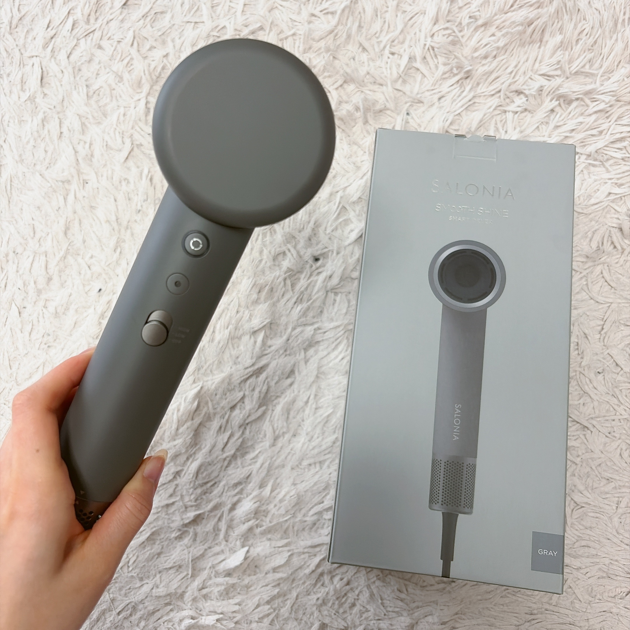サロニア　スムースシャインスマートドライヤー グレー　KSAL25120GR/SALONIA/ドライヤーを使ったクチコミ（1枚目）
