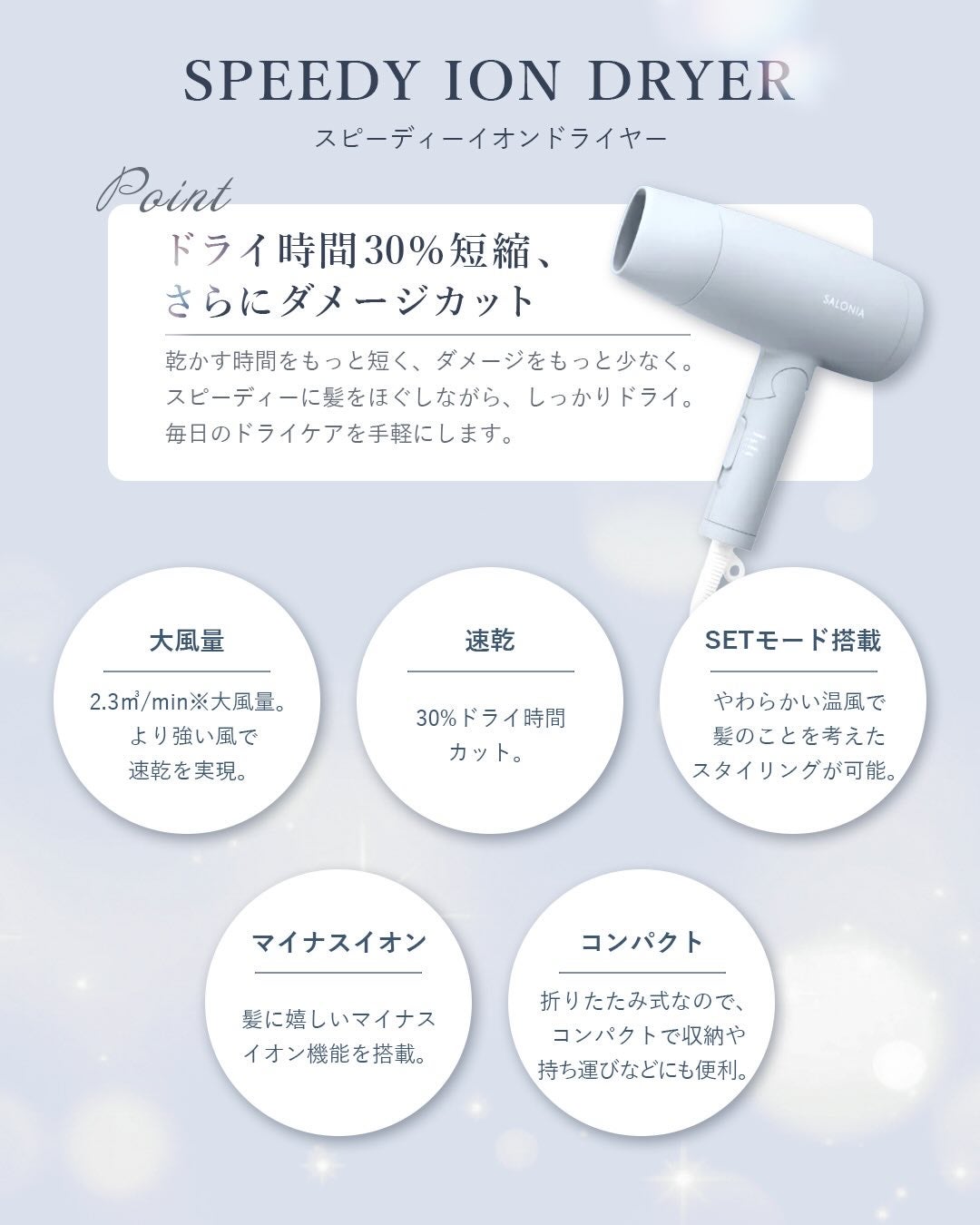 スピーディーイオンドライヤー/SALONIA/ドライヤーを使ったクチコミ(2枚目)