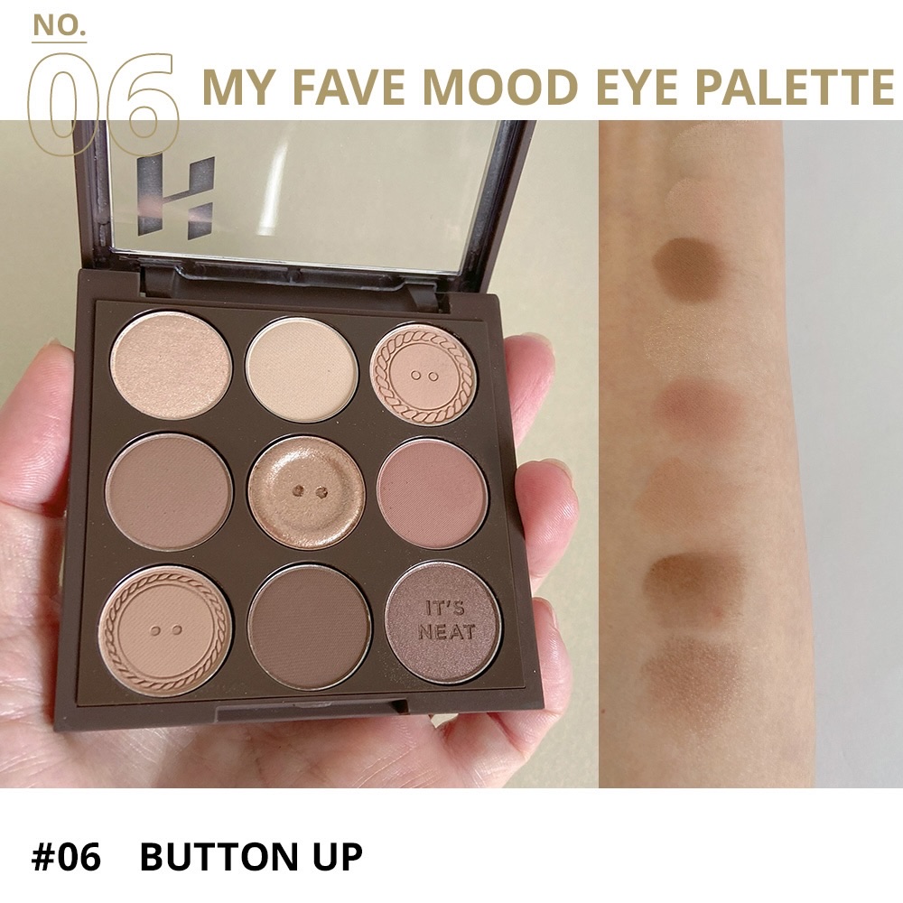 マイフェイブムードアイパレット 9カラー 06 ボタンアップ(BUTTON UP)/HOLIKA HOLIKA/アイシャドウパレットを使ったクチコミ（2枚目）