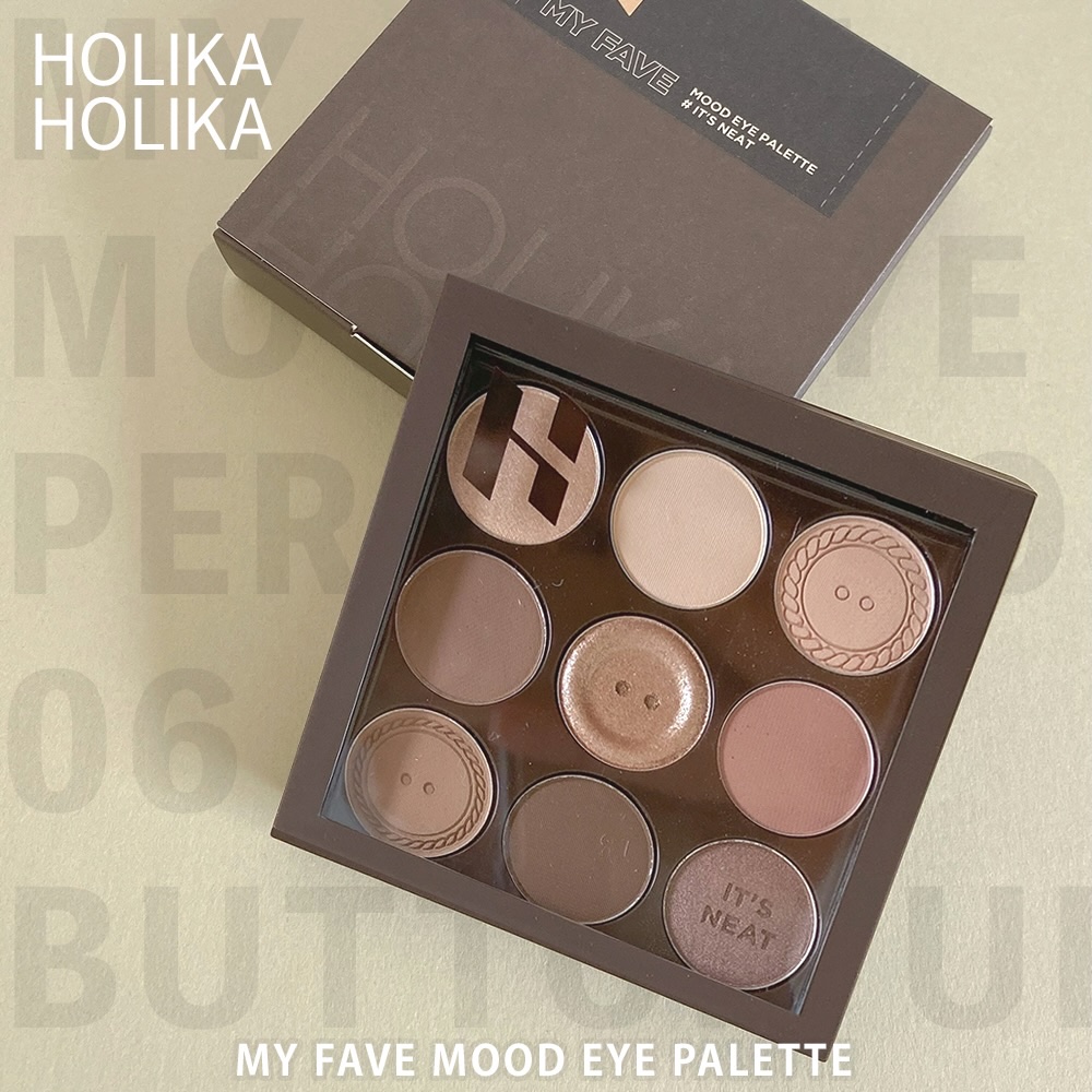 マイフェイブムードアイパレット 9カラー 06 ボタンアップ(BUTTON UP)/HOLIKA HOLIKA/アイシャドウパレットを使ったクチコミ（1枚目）
