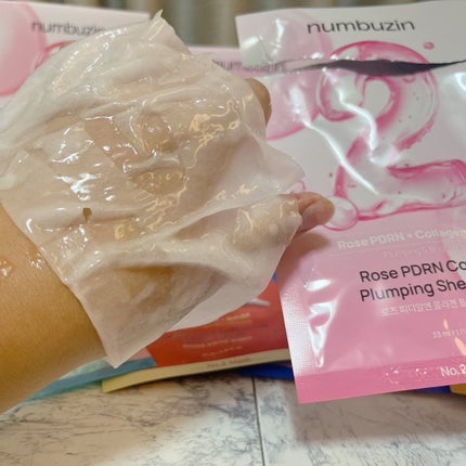2番 ローズPDRNコラーゲンぷるぷるマスク/numbuzin/シートマスク・パックを使ったクチコミ(3枚目)
