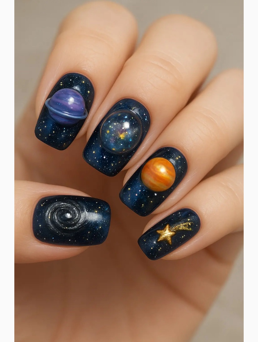 GALAXY宇宙ネイル/セリア/マニキュアを使ったクチコミ（1枚目）