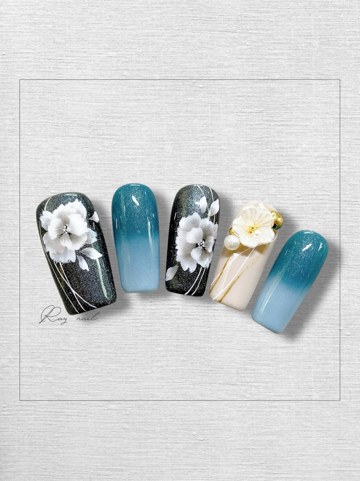 #セルフネイル,#和柄ネイル,#グラデーションネイルのネイルデザイン