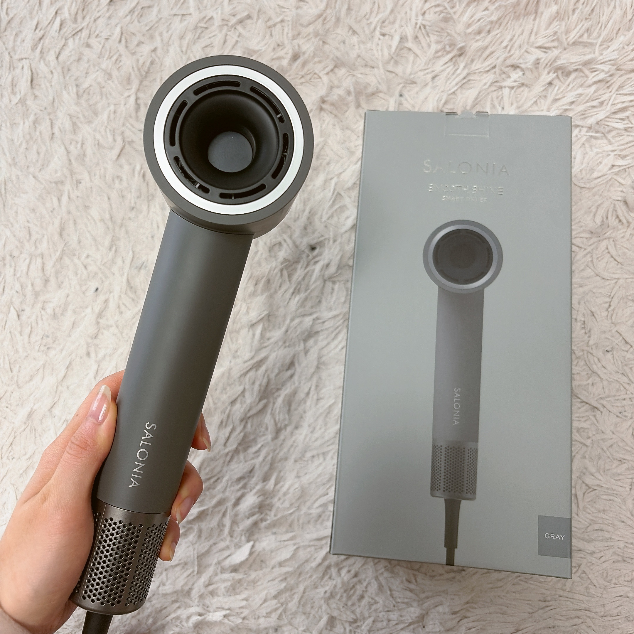 サロニア　スムースシャインスマートドライヤー グレー　KSAL25120GR/SALONIA/ドライヤーを使ったクチコミ（2枚目）
