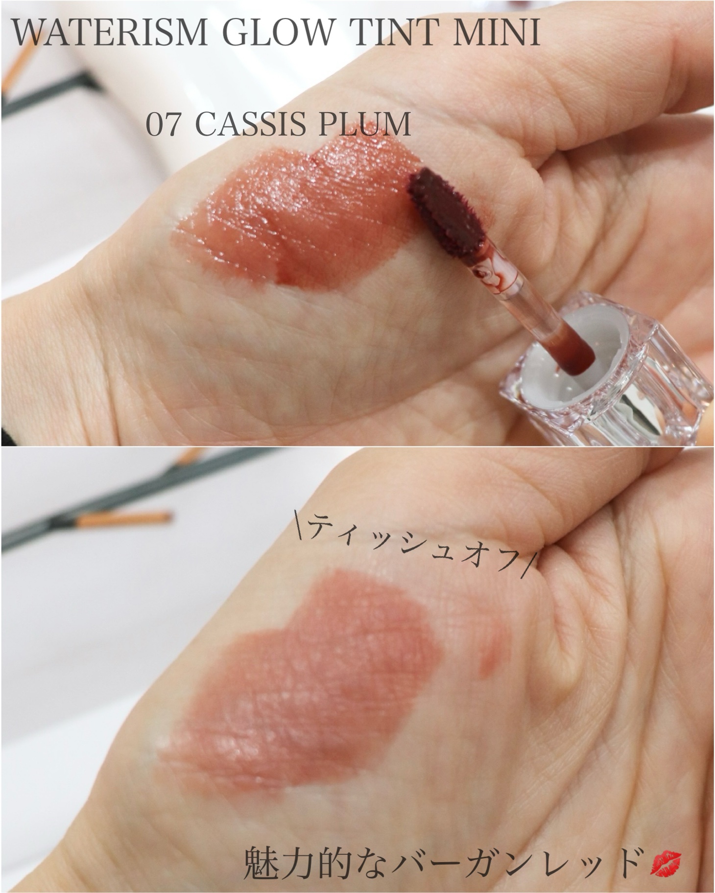 WATERISM GLOW TINT MINI SPECIAL SET PLUM MLBB/TIRTIR(ティルティル)/メイクアップキットを使ったクチコミ（2枚目）