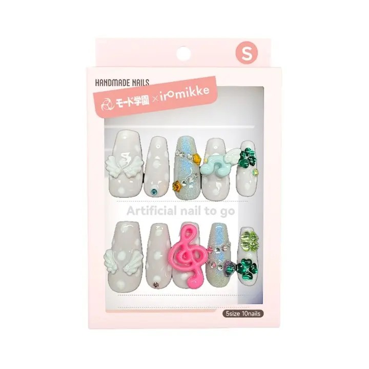 ネイルチップ（モード学園×iromikkeネイルコレクション） 幸運のネイル<パーティー柄>(限定)