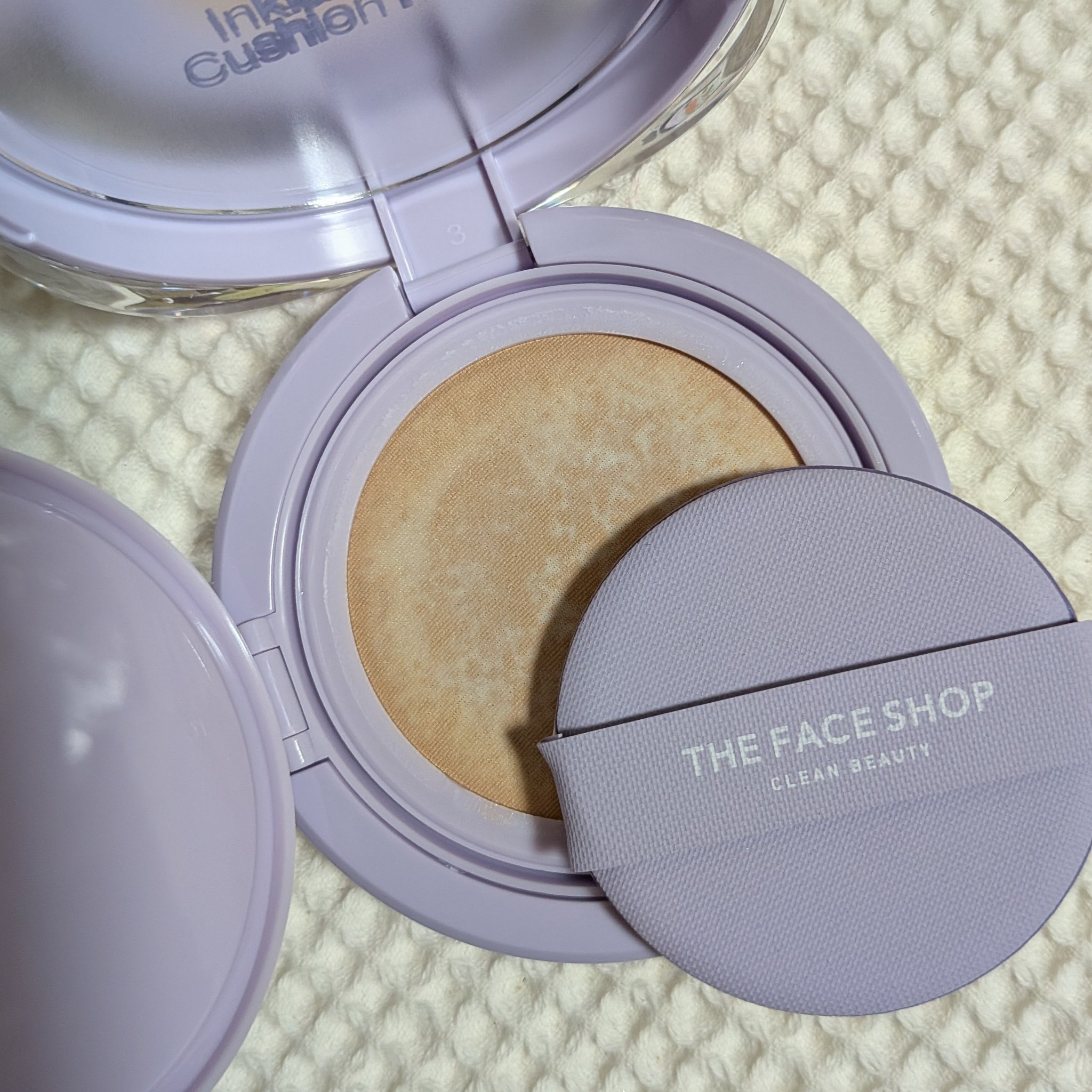 インクラスティングクッションメッシュグロウ/THE FACE SHOP/クッションファンデーションを使ったクチコミ（2枚目）