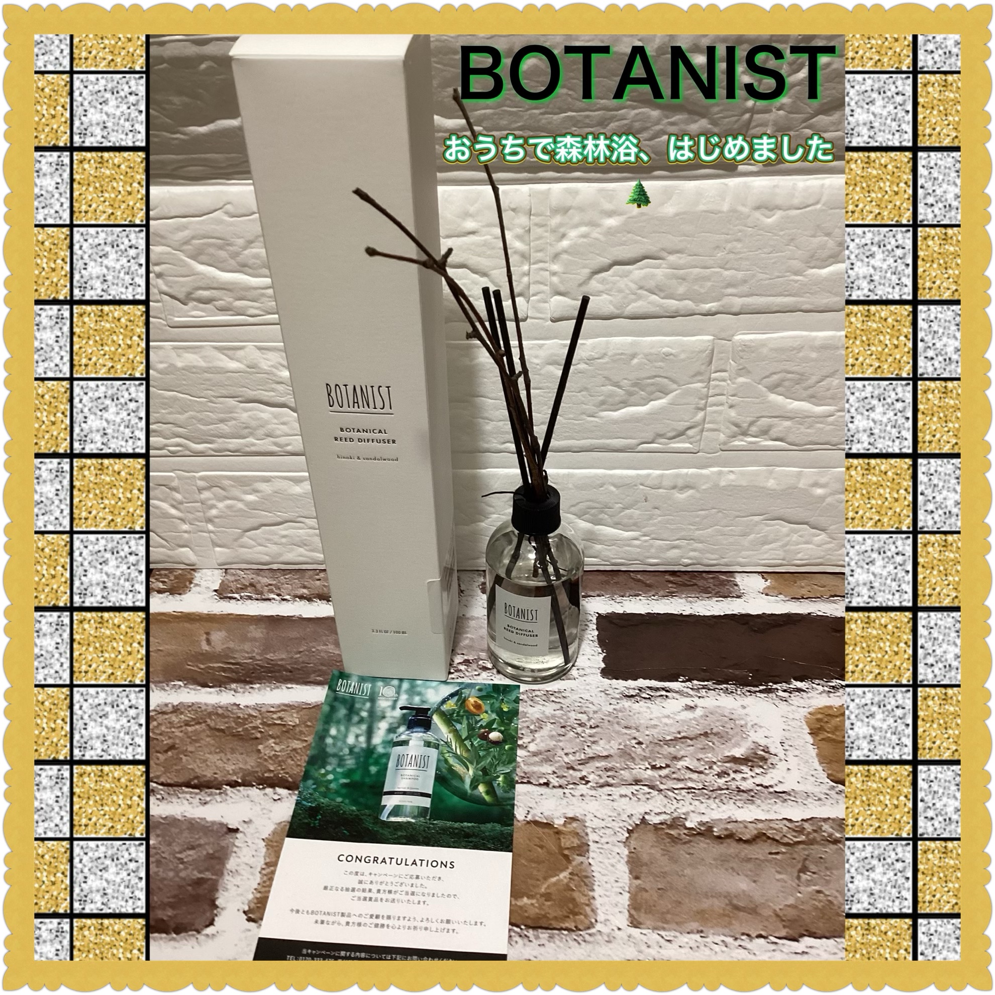X懸賞で提供いただきました😊

BOTANIST（ボタニスト）様•*¨*•.¸♬︎

より〜BOTANIST
白樺の森リードディフューザー


白樺の枝をアップサイクルしたリードディフューザーです
美容的な魅力として⬇️

	•	おうちで