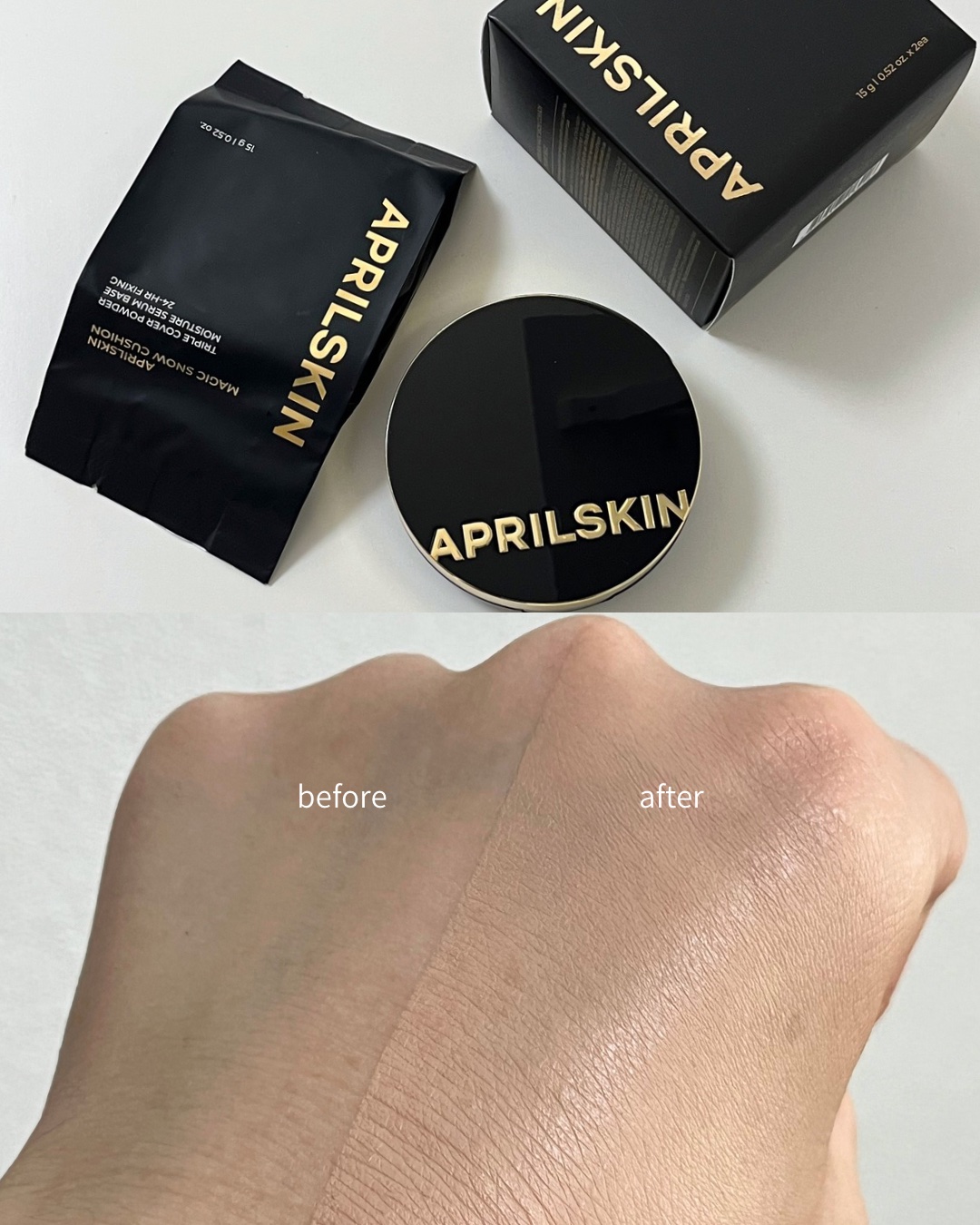 マジックスノークッションブラック 3.0/APRILSKIN/クッションファンデーションを使ったクチコミ（3枚目）