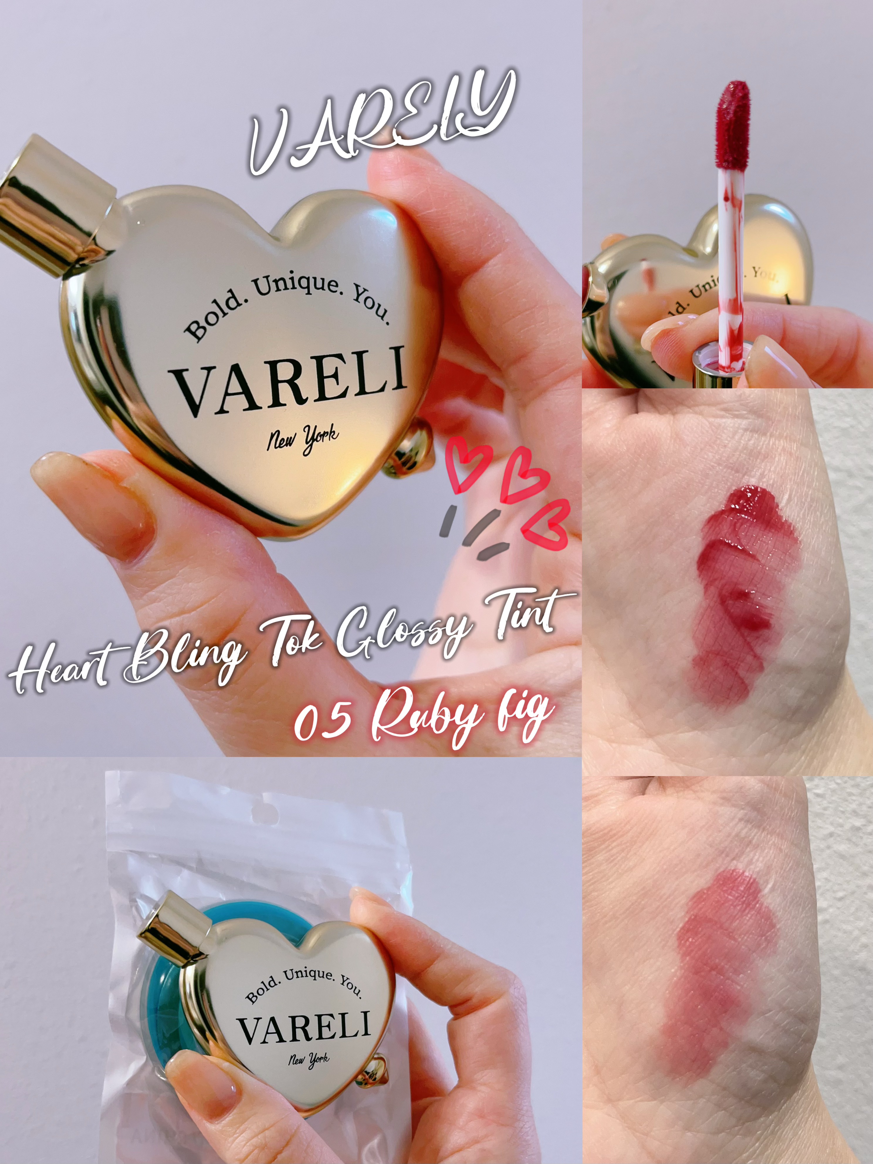 Heart Bling Tok Glossy Tint/VARELI/リップティントを使ったクチコミ（1枚目）