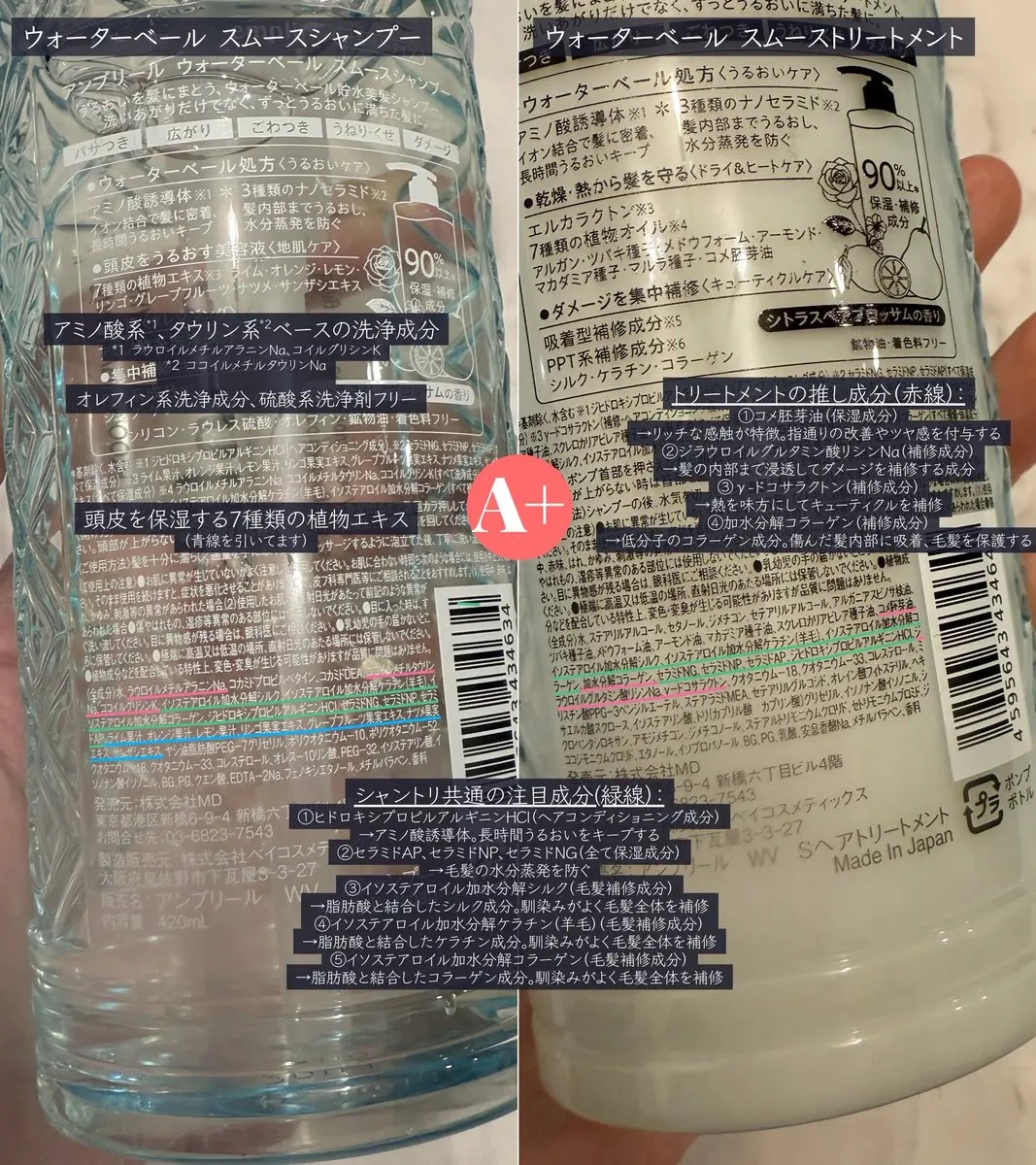 ウォーターベール　モイストシャンプー／トリートメント/emplir/市販シャンプーを使ったクチコミ（2枚目）