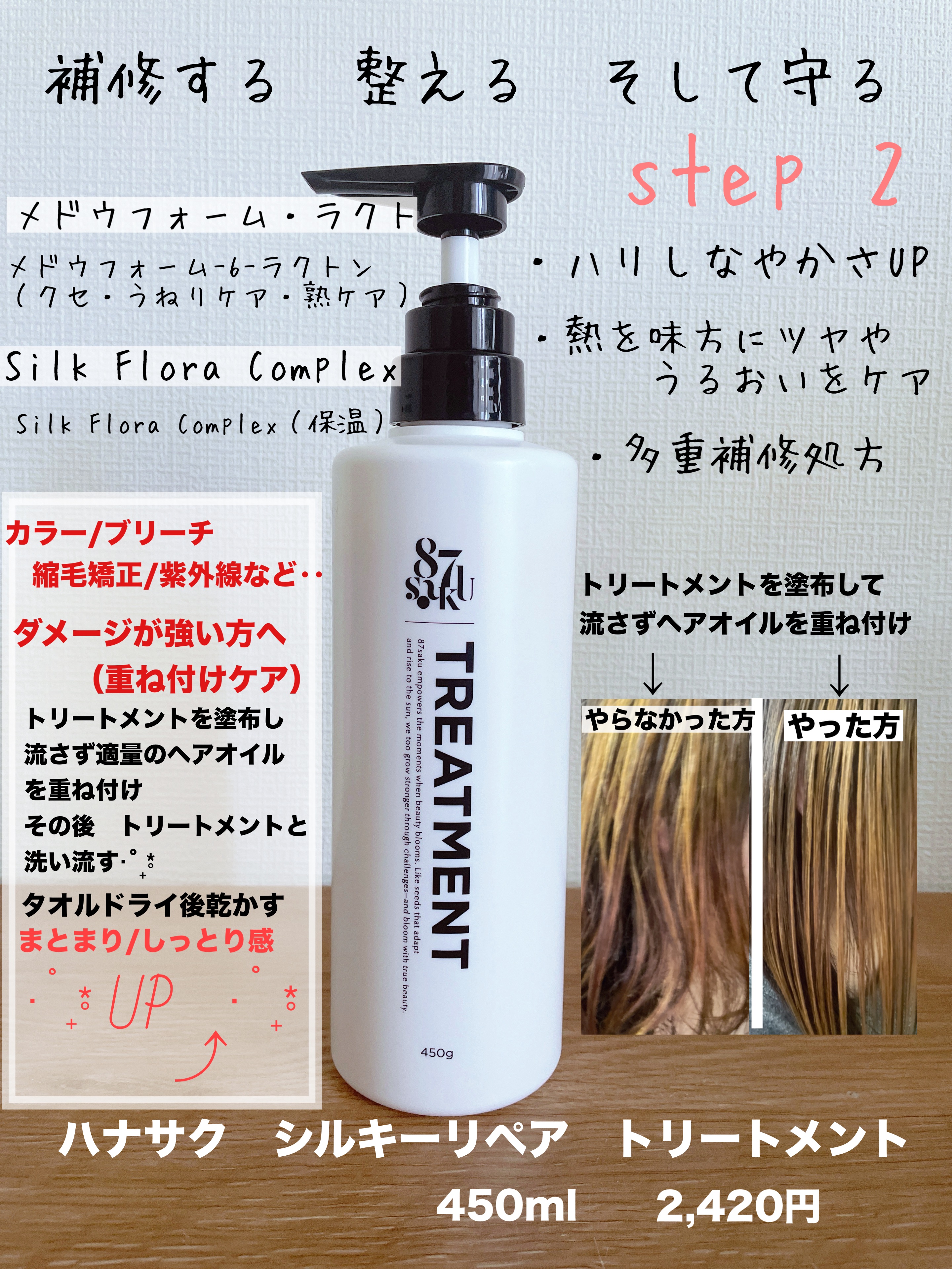 87saku ハナサク シルキーリペア シャンプー/トリートメント/87saku/市販シャンプーを使ったクチコミ（3枚目）