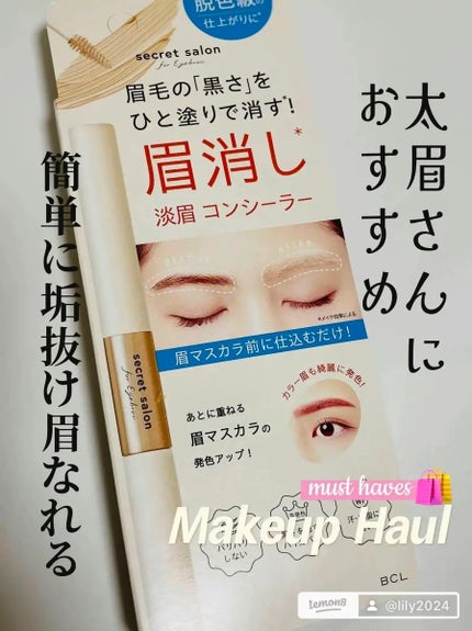 淡眉コンシーラー/シークレットサロン/眉マスカラを使ったクチコミ(1枚目)