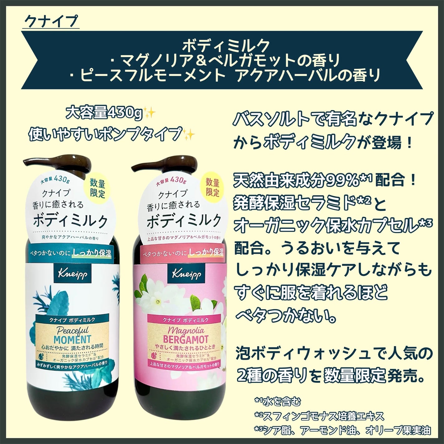 クナイプ ボディミルク ピースフルモーメント アクアハーバルの香り 430g/クナイプ/ボディミルクを使ったクチコミ(2枚目)