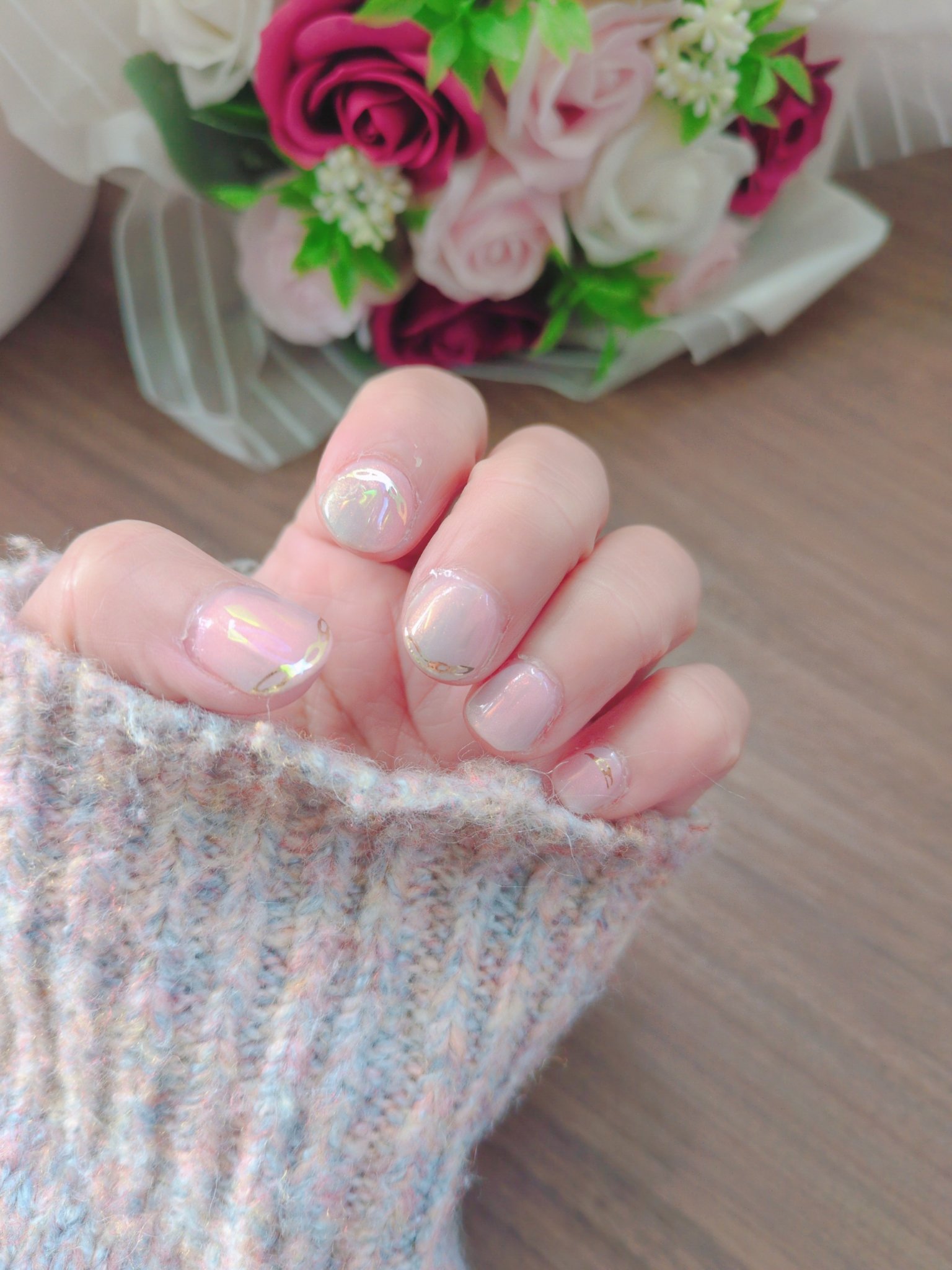 セミキュアジェルネイル（ハンド）/ohora/ネイルシールを使ったクチコミ（2枚目）