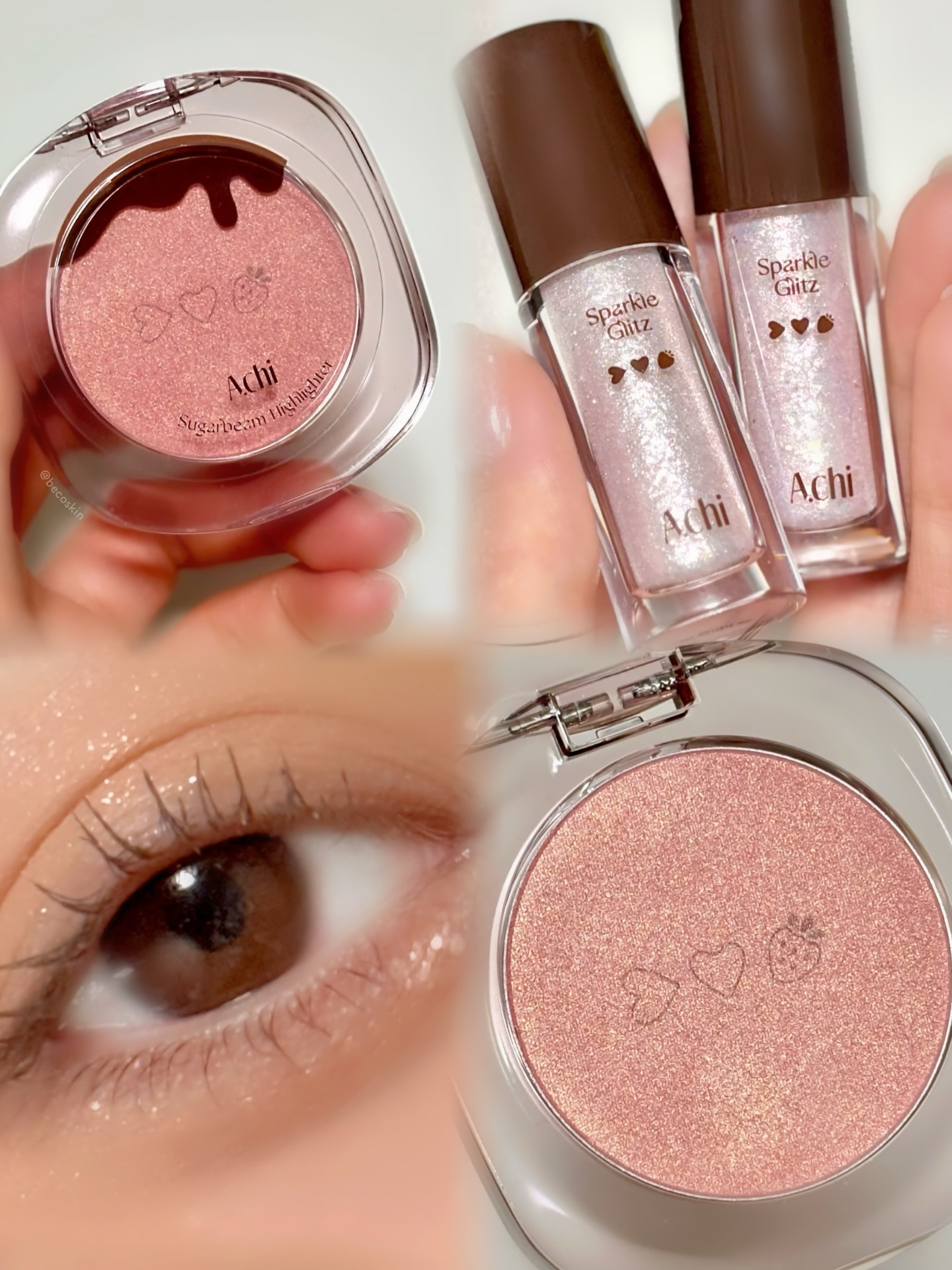 シュガービームハイライター/A.chi/パウダーハイライトを使ったクチコミ（1枚目）
