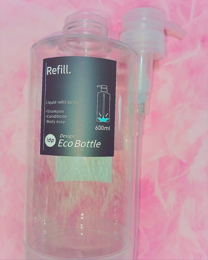 1dp 残さず使えるエコボトル 600ml 角 クリア/DAISO/バスグッズを使ったクチコミ(1枚目)