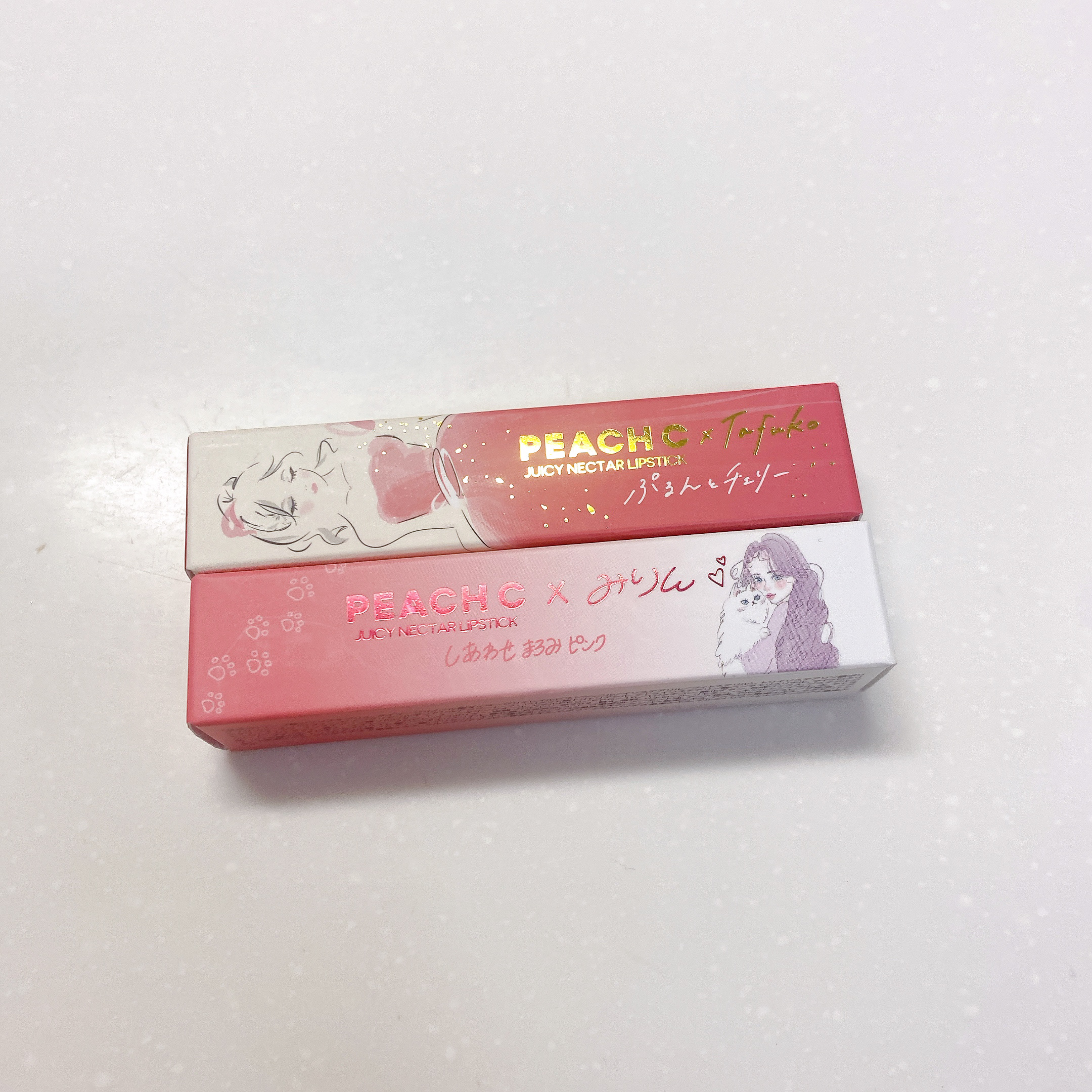 ジューシーネクターリップスティック T ぷるんとチェリー【タフ子ちゃんコラボカラー】/Peach C/口紅を使ったクチコミ（1枚目）