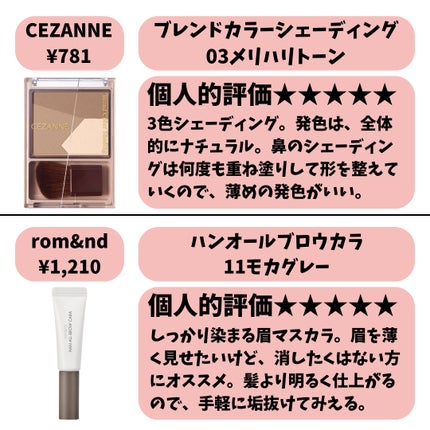 ハンオールブロウカラ/rom&nd/眉マスカラを使ったクチコミ(4枚目)