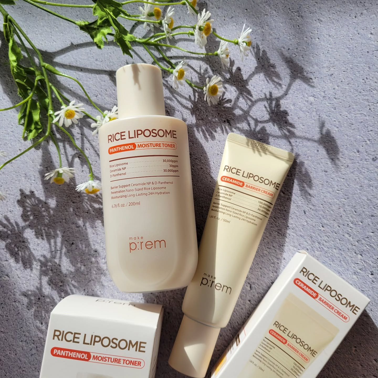 \お米の栄養で保湿🌾/

make p:rem(メイクプレム)の2商品で乾燥した肌にアプローチ🫶🫶

✔️ライスリポソームパンテノールモイスチャートナー 200ml
→特別な品種のお米の栄養素が肌をうるおす。ライスリポソーム(保湿成分