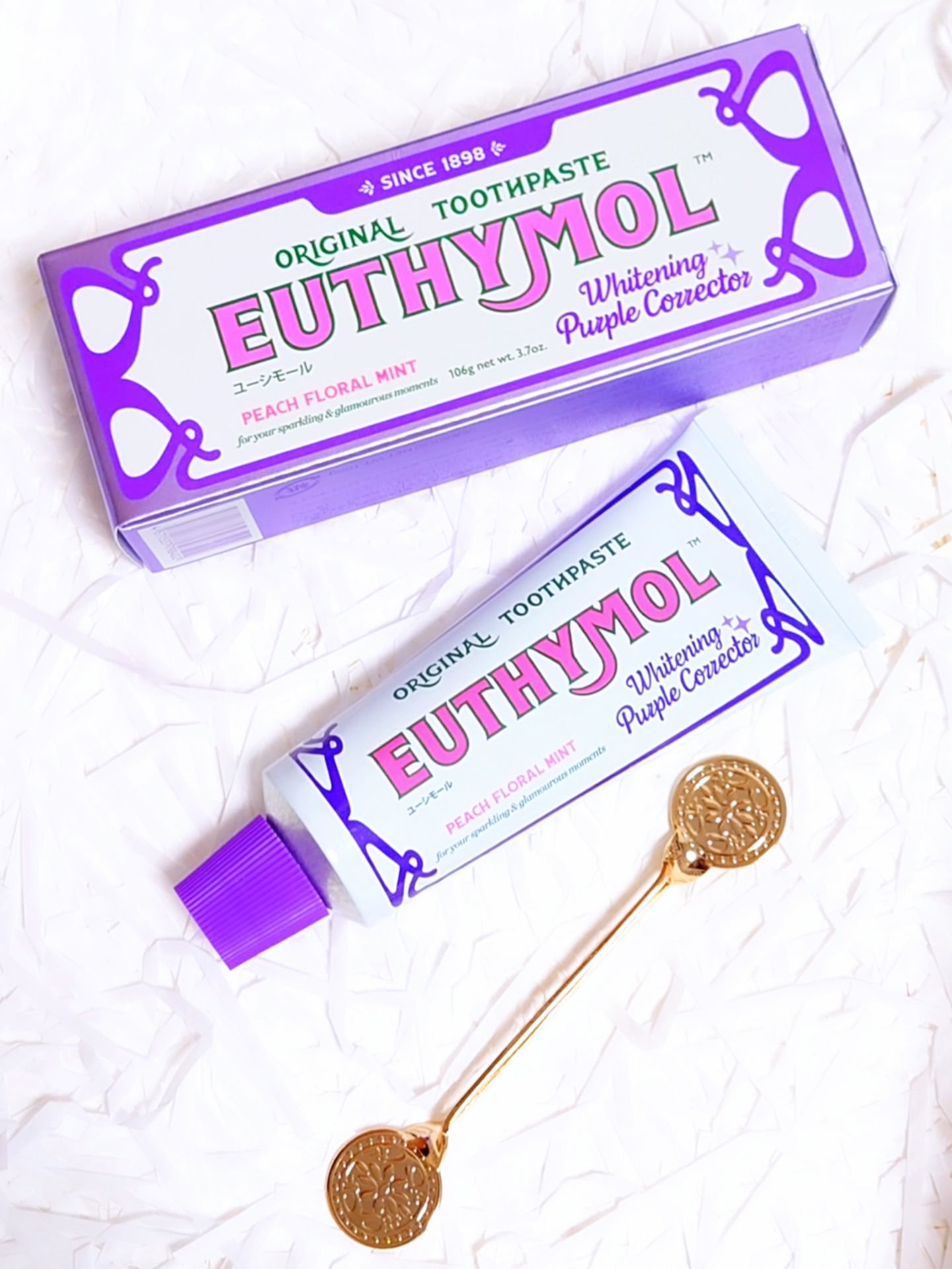 ホワイトパープル歯みがき ピーチフローラルミントの香り/EUTHYMOL/歯磨き粉を使ったクチコミ（1枚目）