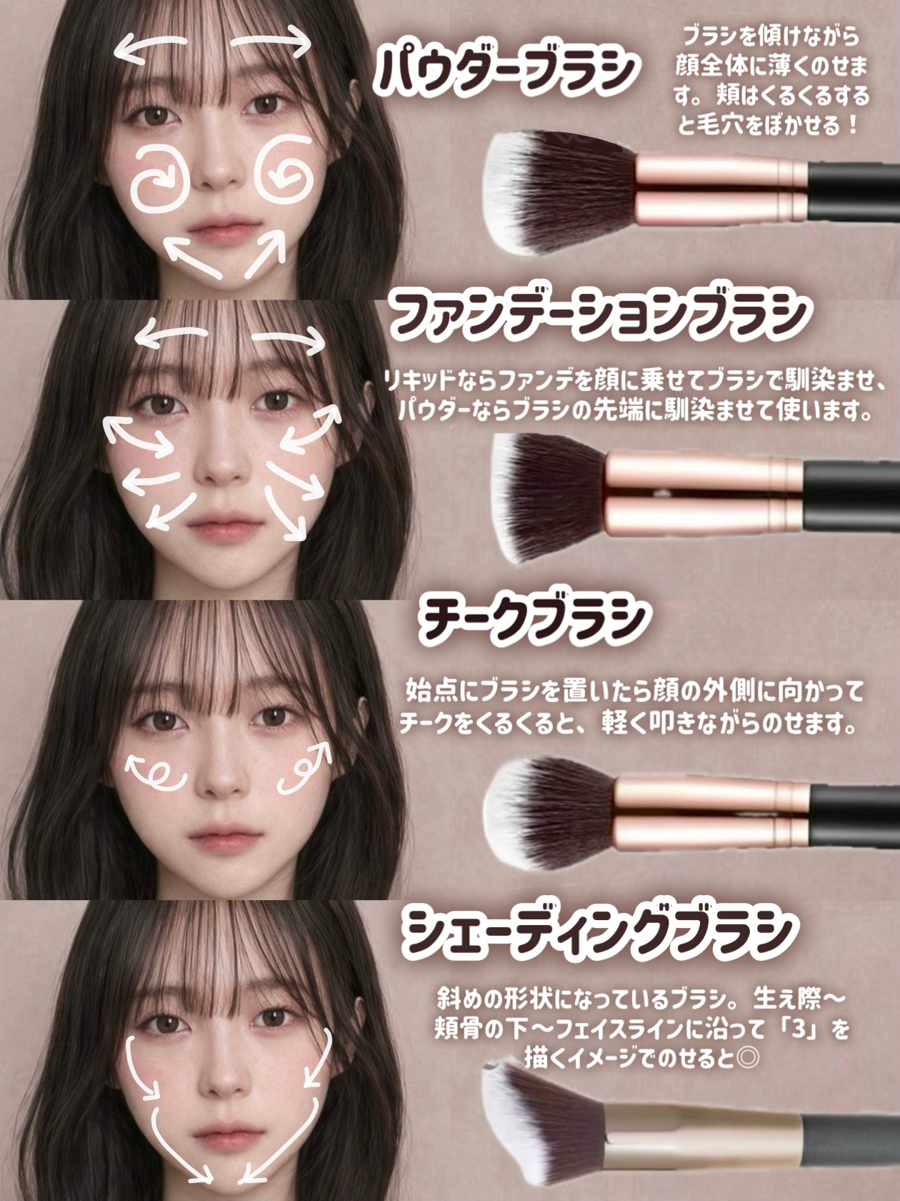 15本メイクブラシセット/SIXPLUS/メイクブラシを使ったクチコミ（2枚目）